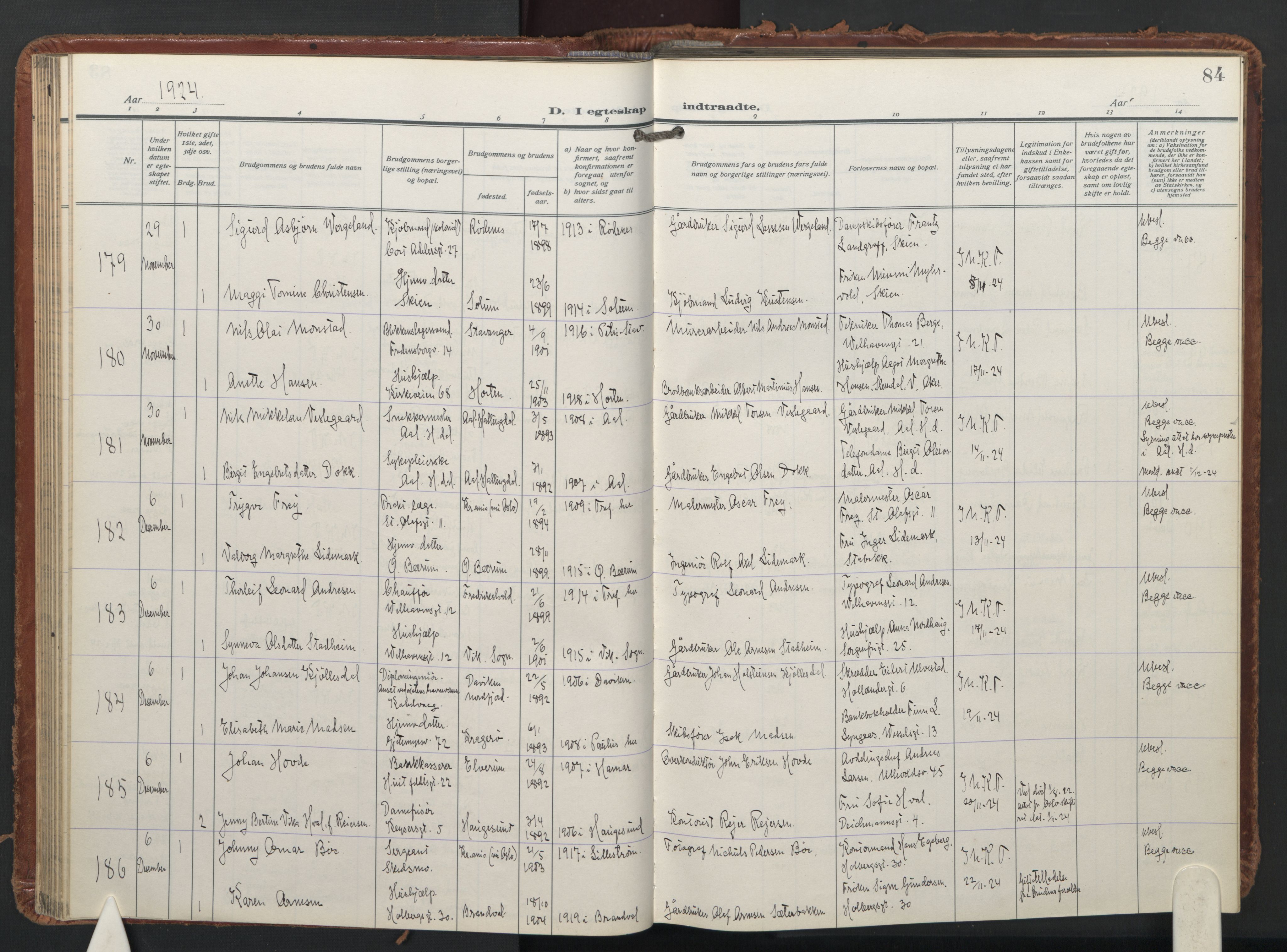 Trefoldighet prestekontor Kirkebøker, AV/SAO-A-10882/F/Fc/L0009: Ministerialbok nr. III 9, 1922-1936, s. 84