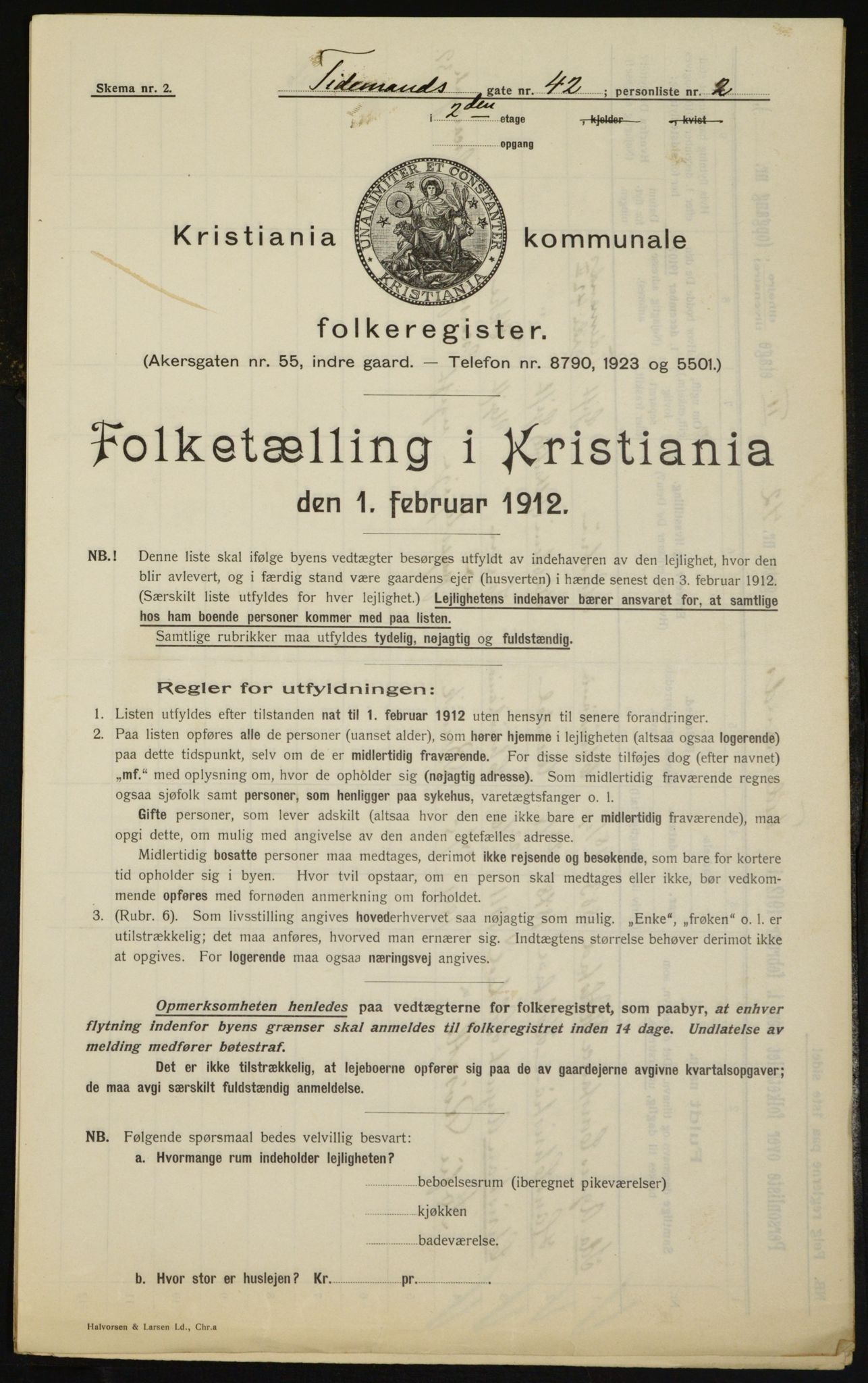 OBA, Kommunal folketelling 1.2.1912 for Kristiania, 1912, s. 111493