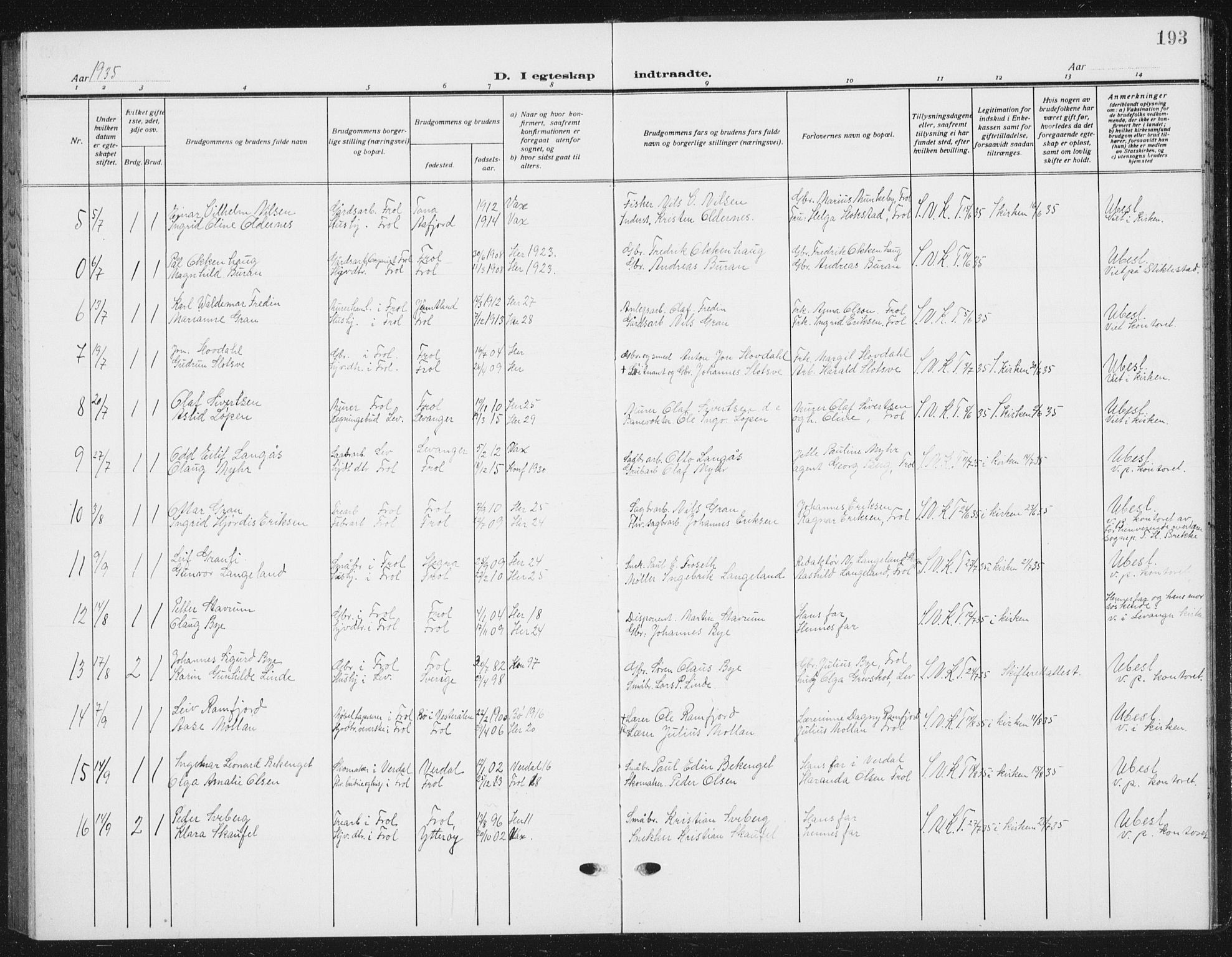 Ministerialprotokoller, klokkerbøker og fødselsregistre - Nord-Trøndelag, AV/SAT-A-1458/721/L0209: Klokkerbok nr. 721C02, 1918-1940, s. 193