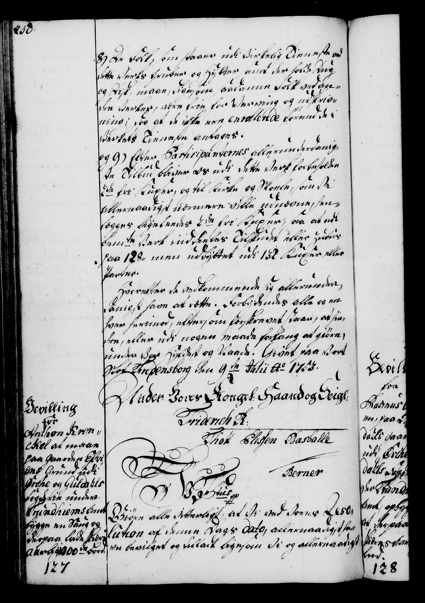 Rentekammeret, Kammerkanselliet, RA/EA-3111/G/Gg/Gga/L0006: Norsk ekspedisjonsprotokoll med register (merket RK 53.6), 1749-1759, s. 250