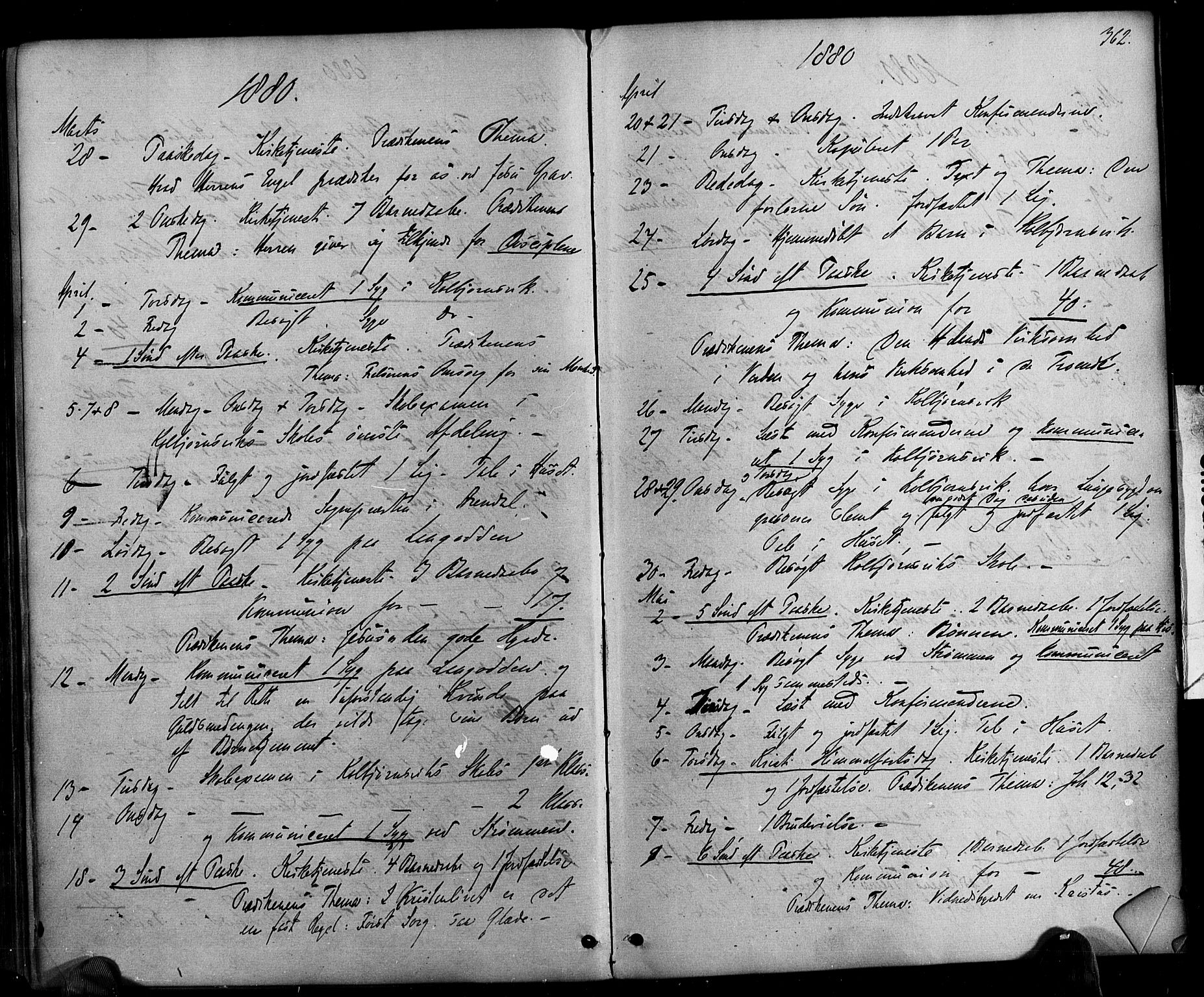 Hisøy sokneprestkontor, AV/SAK-1111-0020/F/Fa/L0002: Ministerialbok nr. A 2, 1872-1880, s. 362