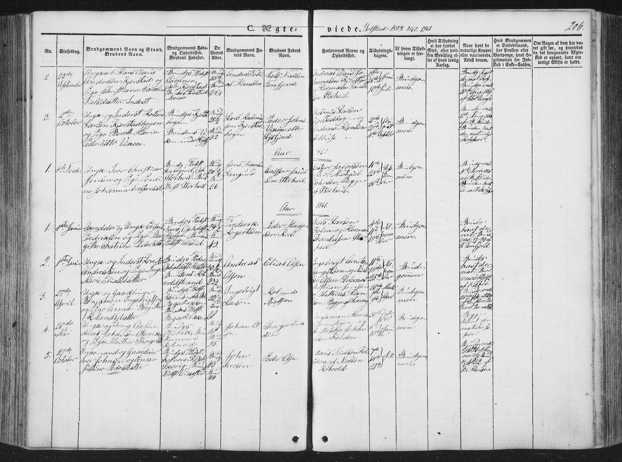 Ministerialprotokoller, klokkerbøker og fødselsregistre - Nordland, AV/SAT-A-1459/810/L0145: Ministerialbok nr. 810A07 /2, 1841-1862, s. 206