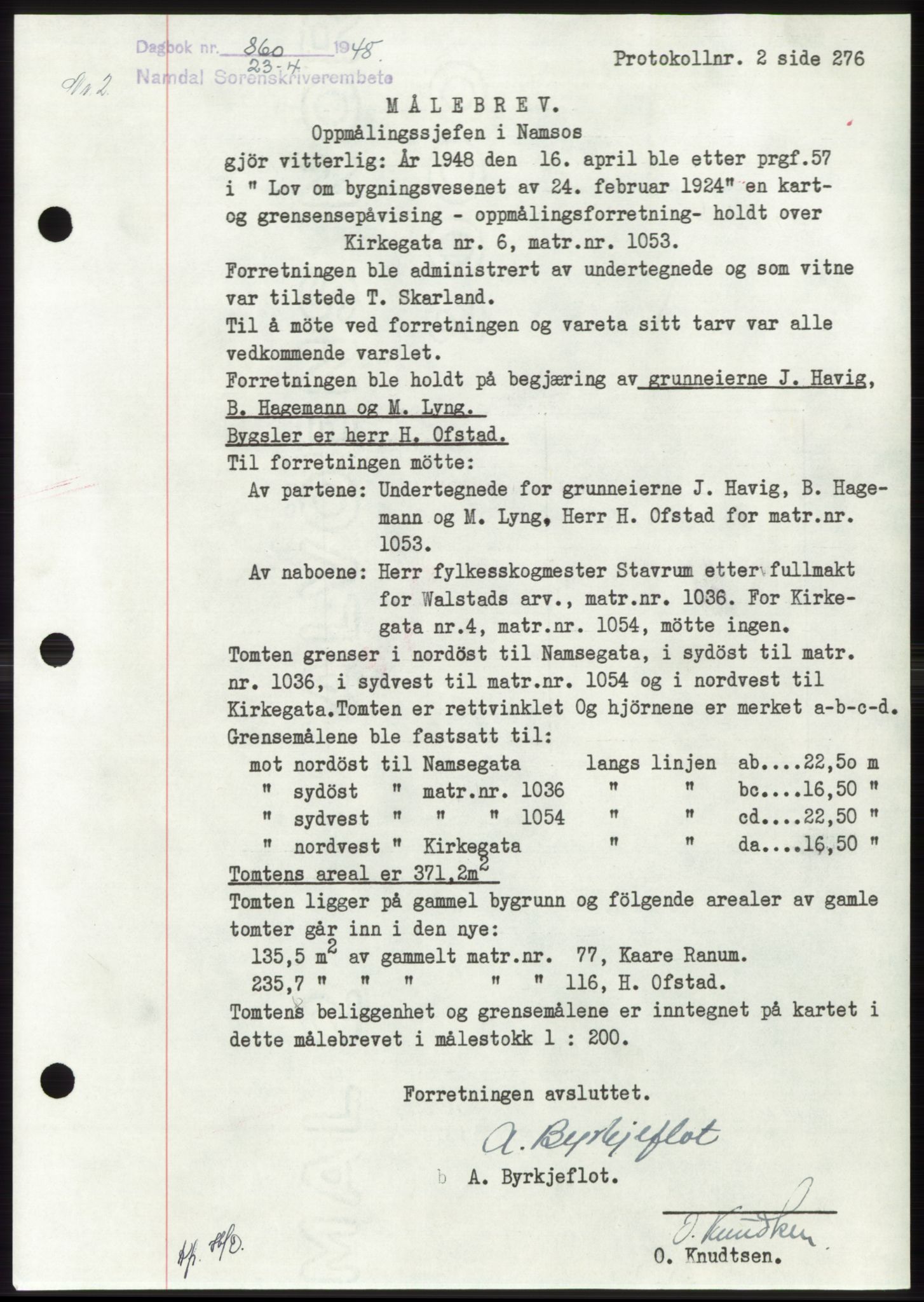 Namdal sorenskriveri, SAT/A-4133/1/2/2C: Pantebok nr. -, 1947-1948, Dagboknr: 860/1948