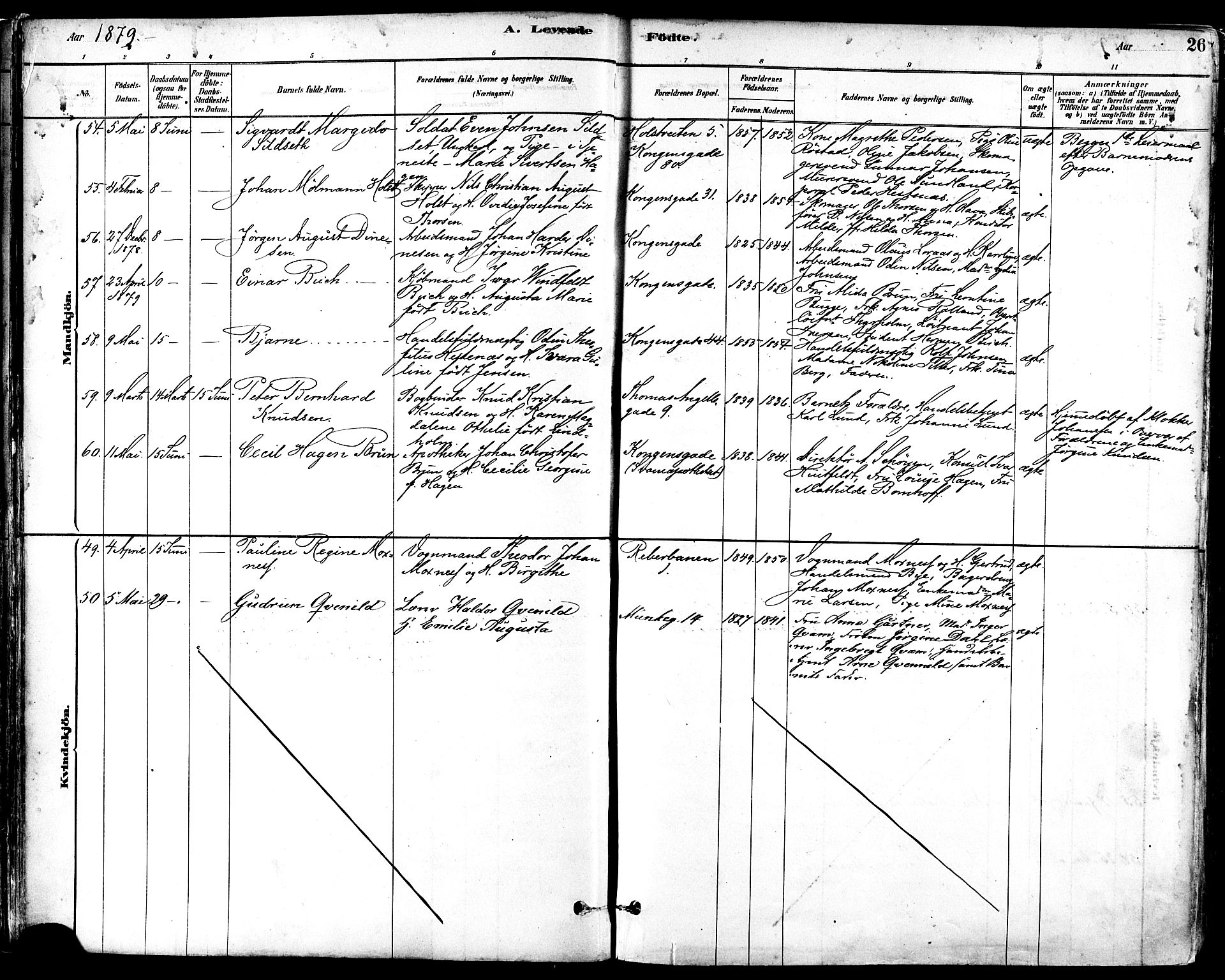 Ministerialprotokoller, klokkerbøker og fødselsregistre - Sør-Trøndelag, SAT/A-1456/601/L0057: Ministerialbok nr. 601A25, 1877-1891, s. 26