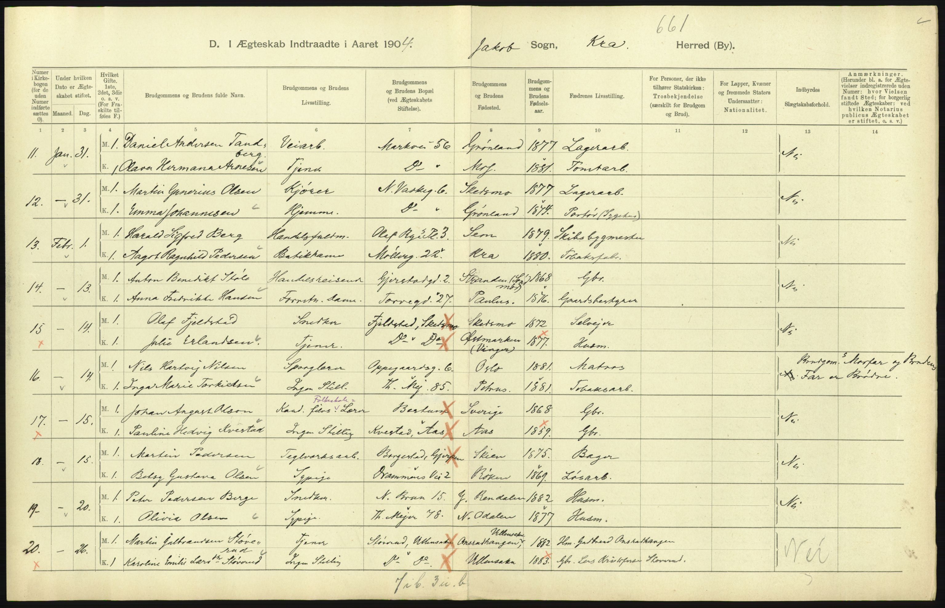 Statistisk sentralbyrå, Sosiodemografiske emner, Befolkning, RA/S-2228/D/Df/Dfa/Dfab/L0004: Kristiania: Gifte, døde, 1904, s. 179