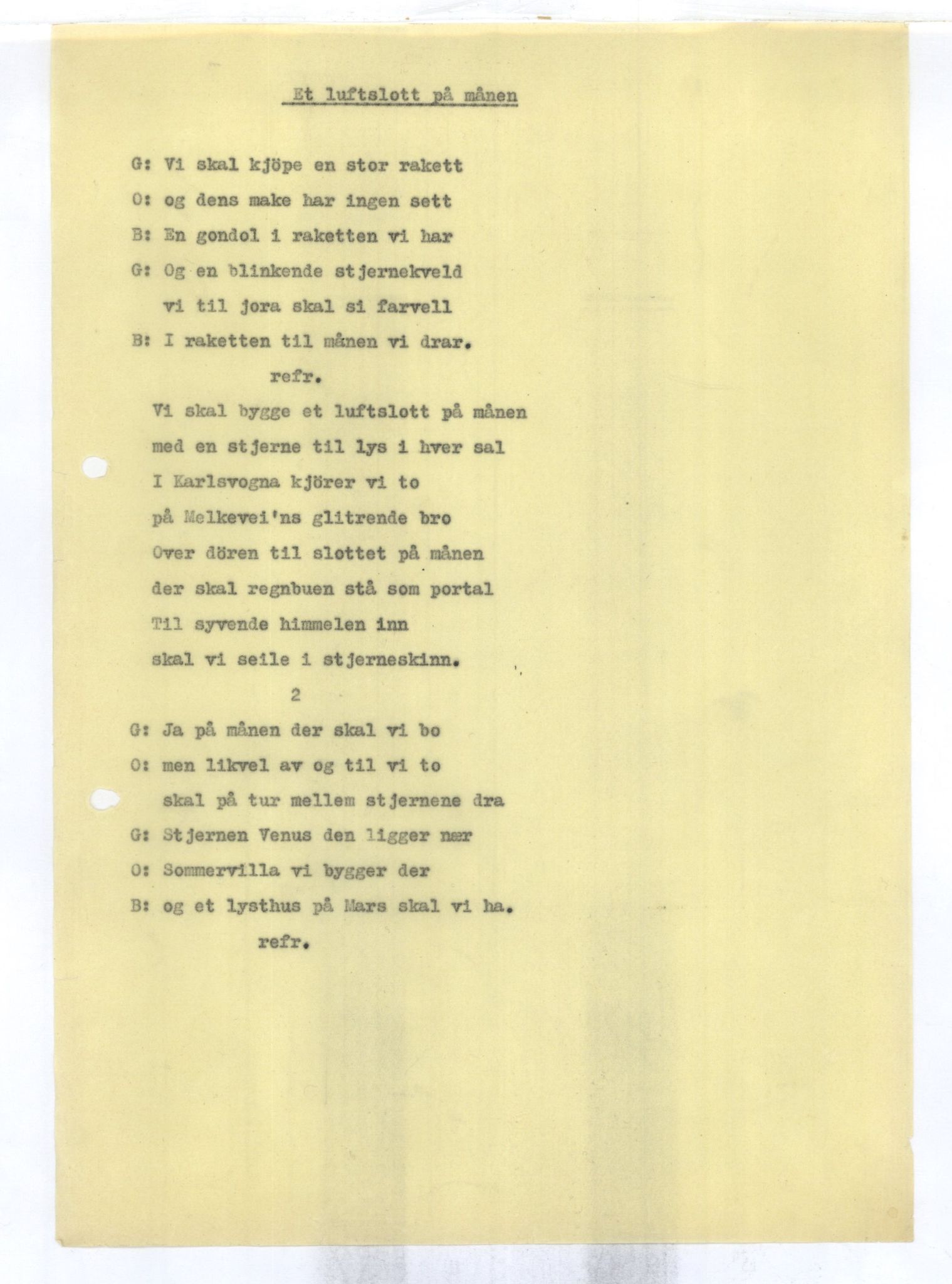Otto Nielsen, TRKO/PA-1176/F/L0001/0094: Egne viser A-J / Et luftslott på månen, 1931