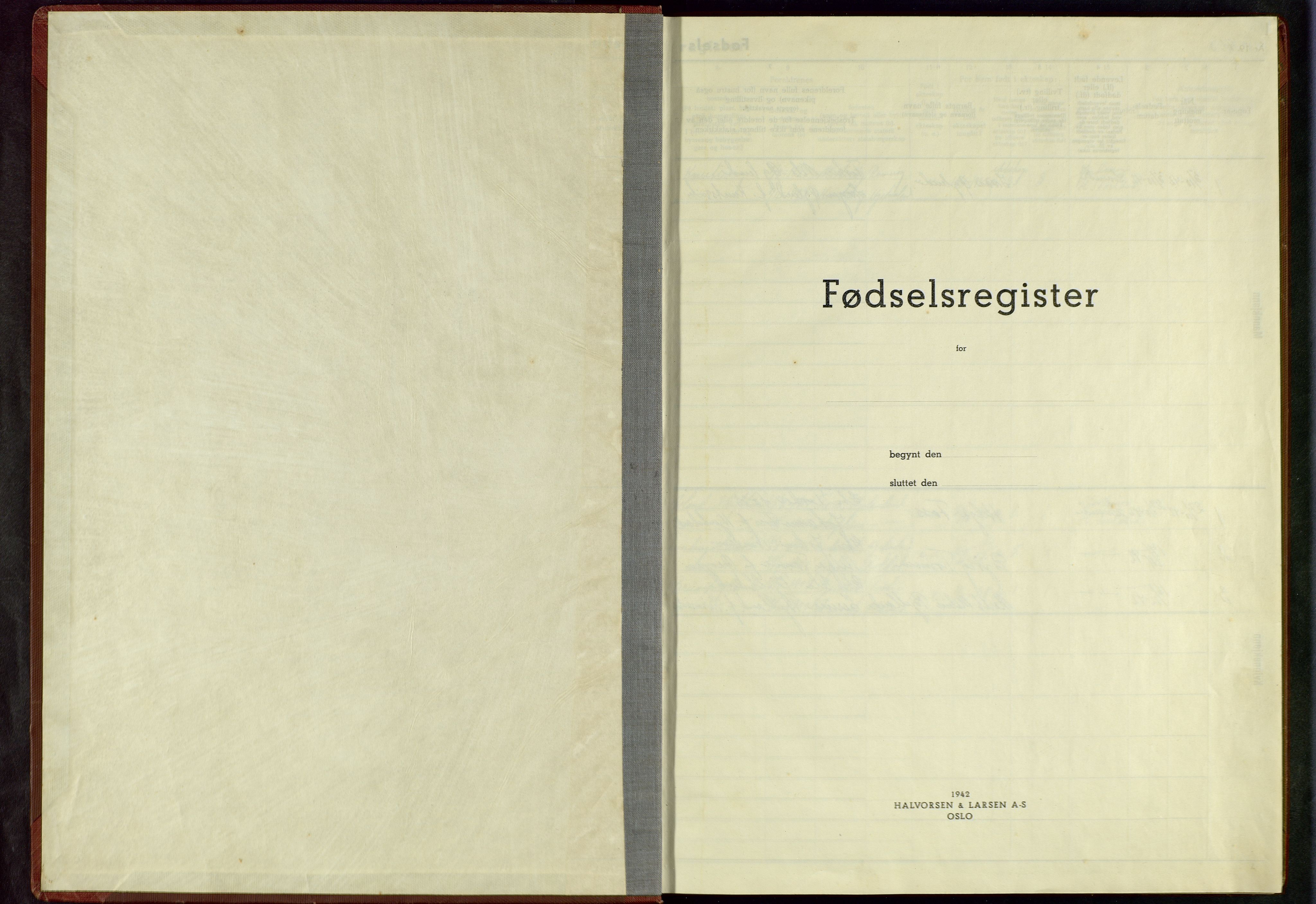 Hjelmeland sokneprestkontor, SAST/A-101843/01/VI/L0001: Fødselsregister nr. 1, 1942-1945