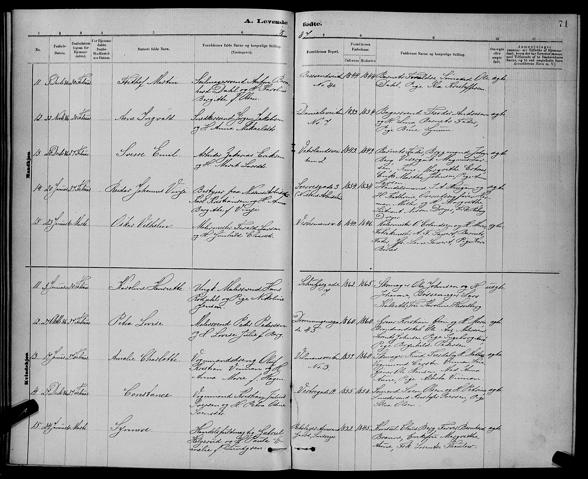 Ministerialprotokoller, klokkerbøker og fødselsregistre - Sør-Trøndelag, SAT/A-1456/601/L0092: Klokkerbok nr. 601C10, 1884-1897, s. 71