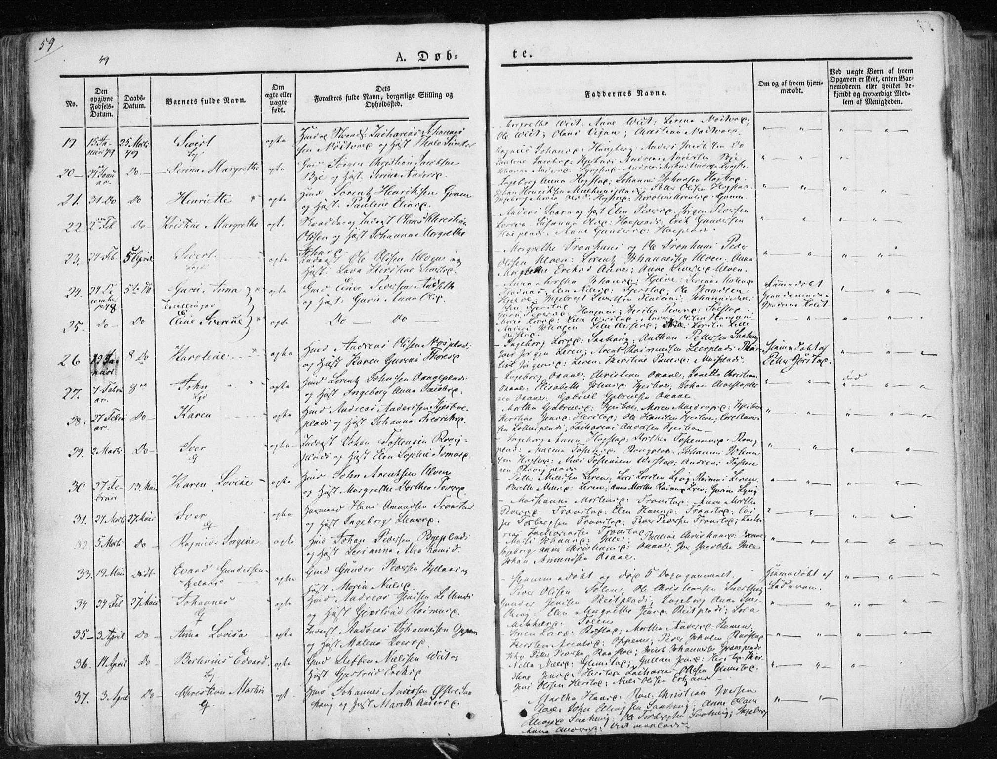 Ministerialprotokoller, klokkerbøker og fødselsregistre - Nord-Trøndelag, SAT/A-1458/730/L0280: Ministerialbok nr. 730A07 /1, 1840-1854, s. 59