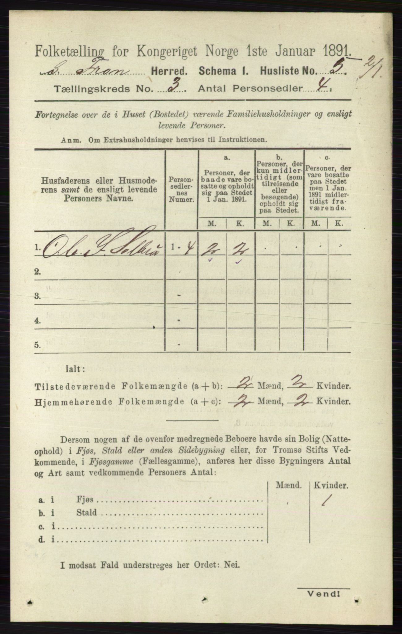 RA, Folketelling 1891 for 0519 Sør-Fron herred, 1891, s. 916