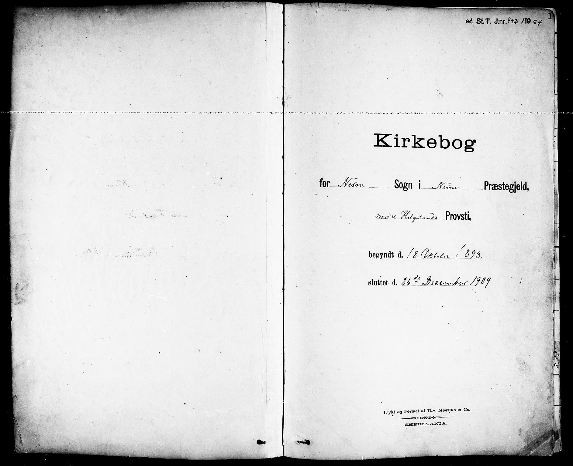 Ministerialprotokoller, klokkerbøker og fødselsregistre - Nordland, AV/SAT-A-1459/838/L0559: Klokkerbok nr. 838C06, 1893-1910, s. 1