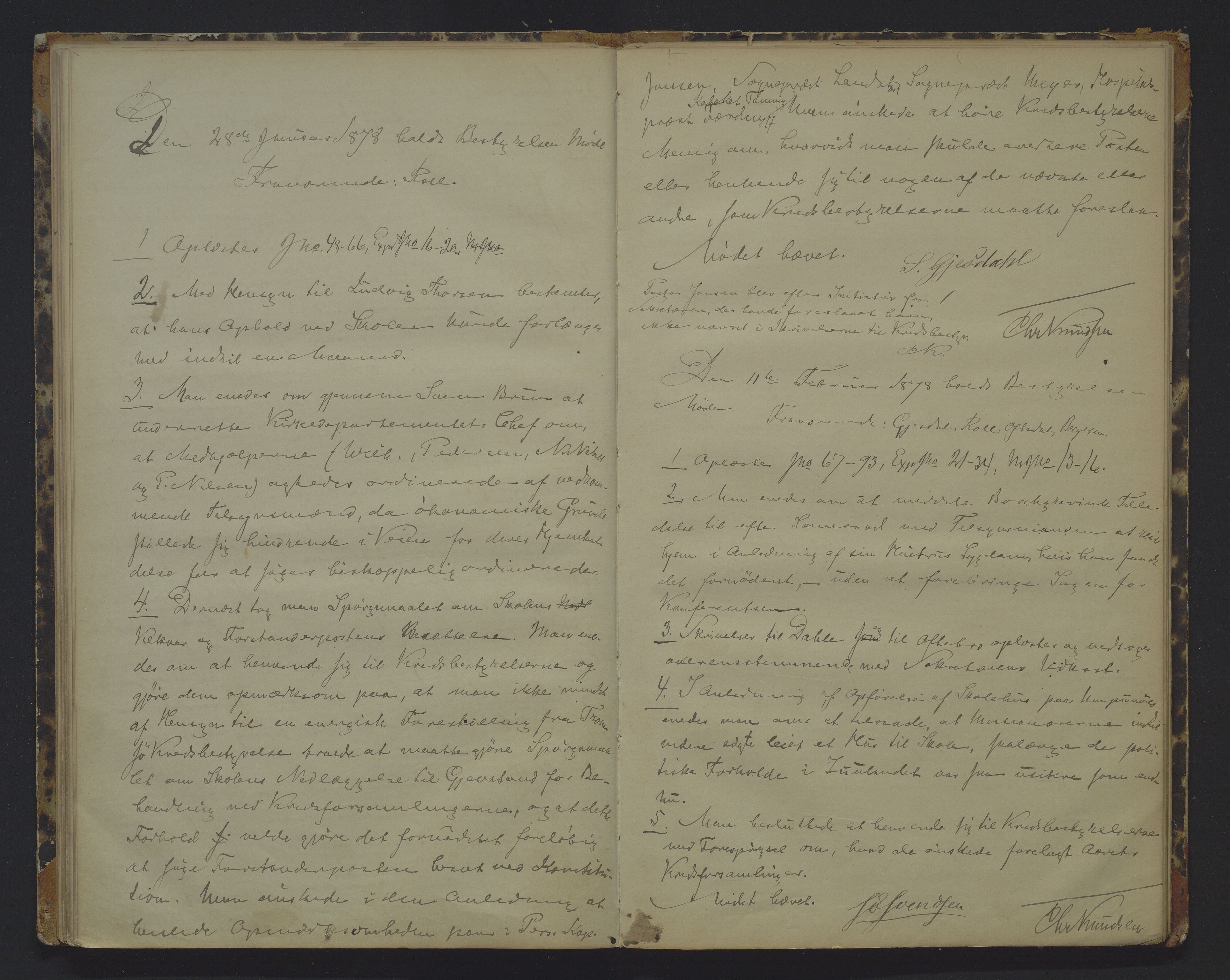 Det Norske Misjonsselskap - hovedadministrasjonen, VID/MA-A-1045/D/Da/Daa/L0009: Styreprotokoll nr. IV, 25. januar 1875 - 9. februar 1881, 1875-1881