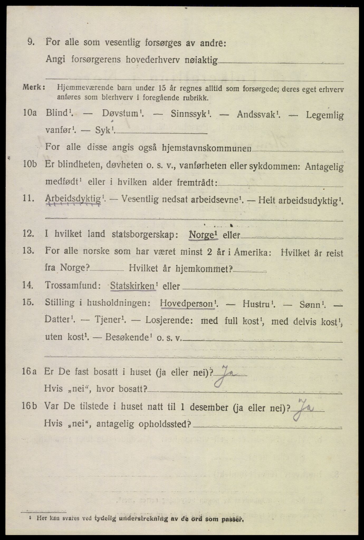 SAK, Folketelling 1920 for 0936 Hornnes herred, 1920, s. 2664