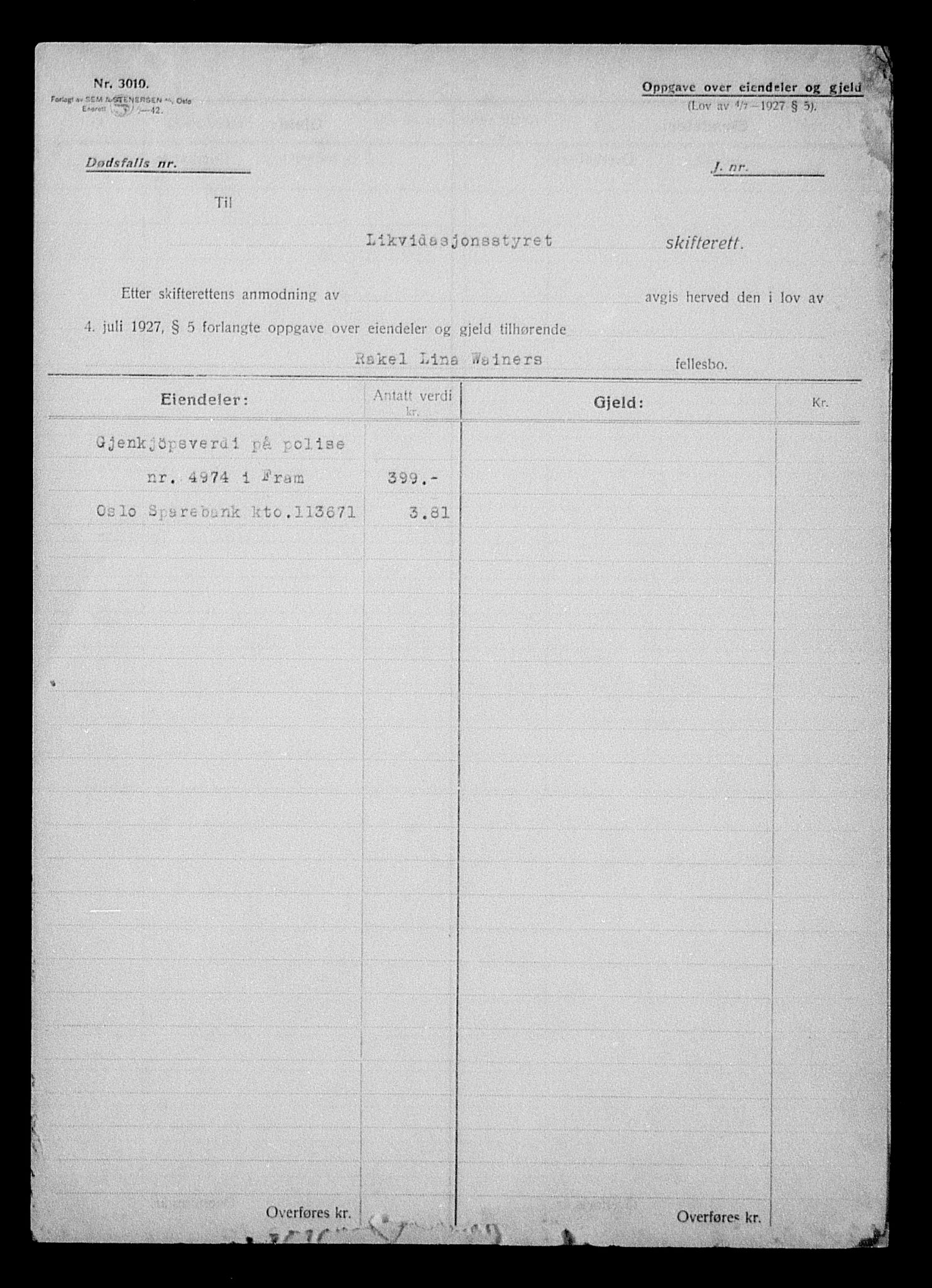 Justisdepartementet, Tilbakeføringskontoret for inndratte formuer, RA/S-1564/H/Hc/Hcc/L0985: --, 1945-1947, s. 232