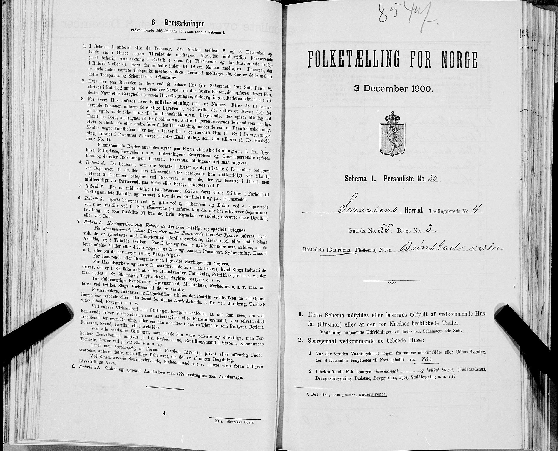 SAT, Folketelling 1900 for 1736 Snåsa herred, 1900, s. 927