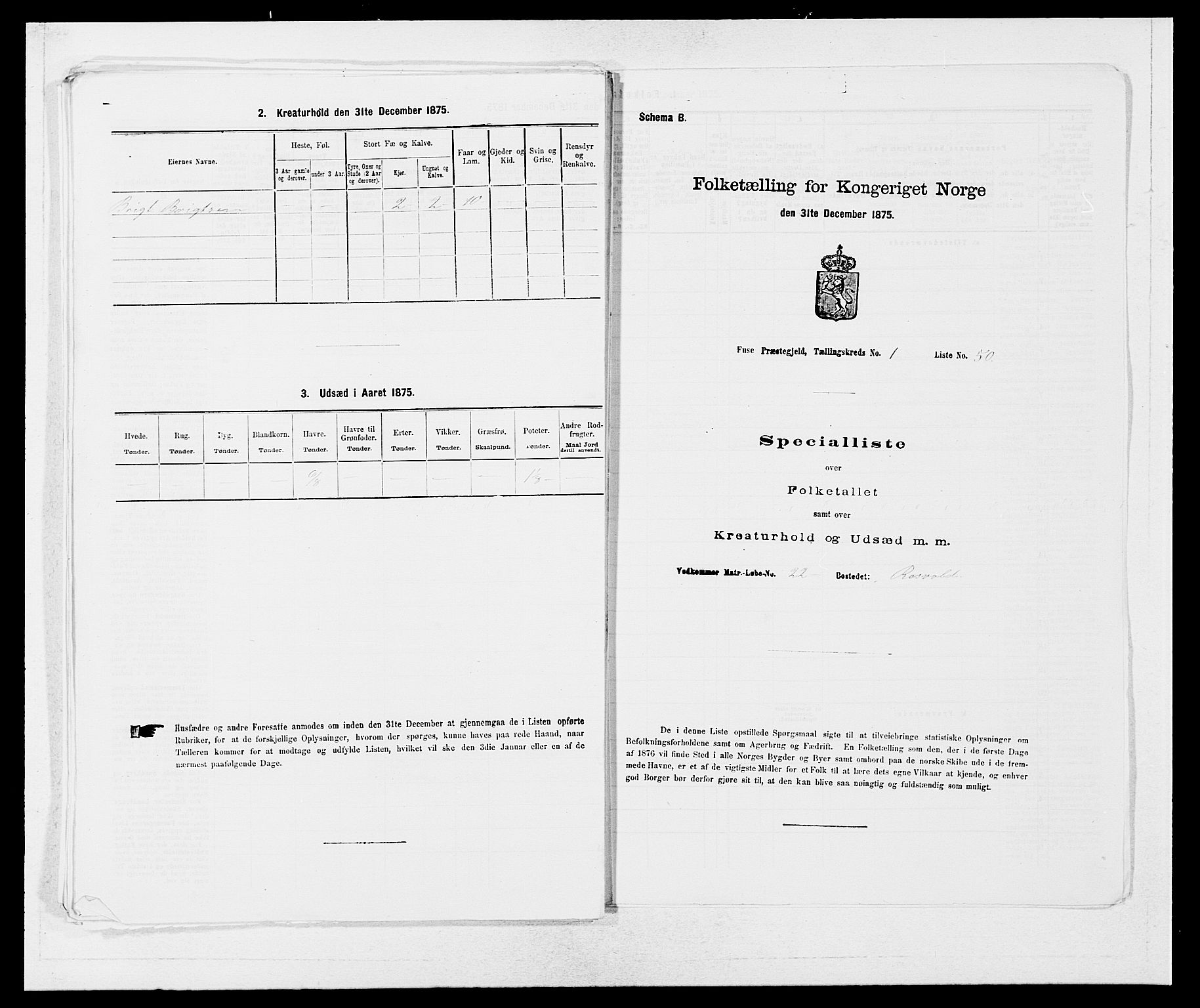 SAB, Folketelling 1875 for 1241P Fusa prestegjeld, 1875, s. 129