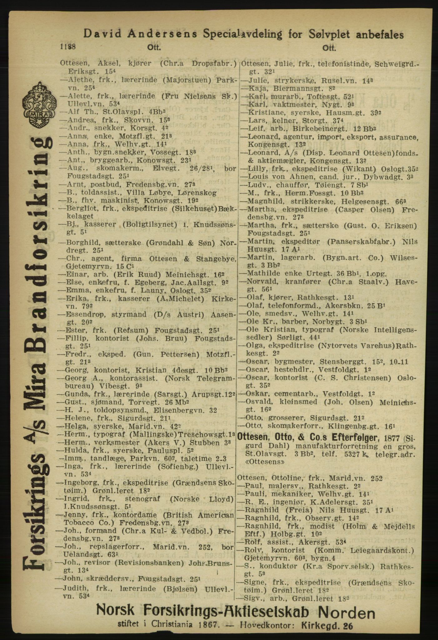 Kristiania/Oslo adressebok, PUBL/-, 1918, s. 1213