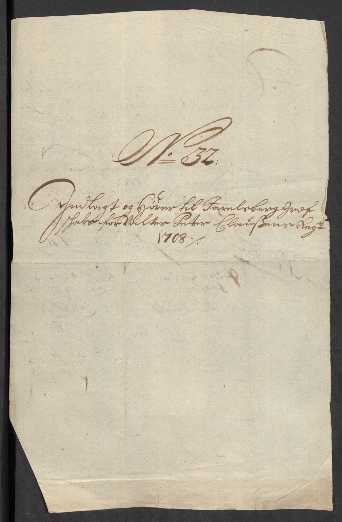 Rentekammeret inntil 1814, Reviderte regnskaper, Fogderegnskap, AV/RA-EA-4092/R32/L1873: Fogderegnskap Jarlsberg grevskap, 1708, s. 262