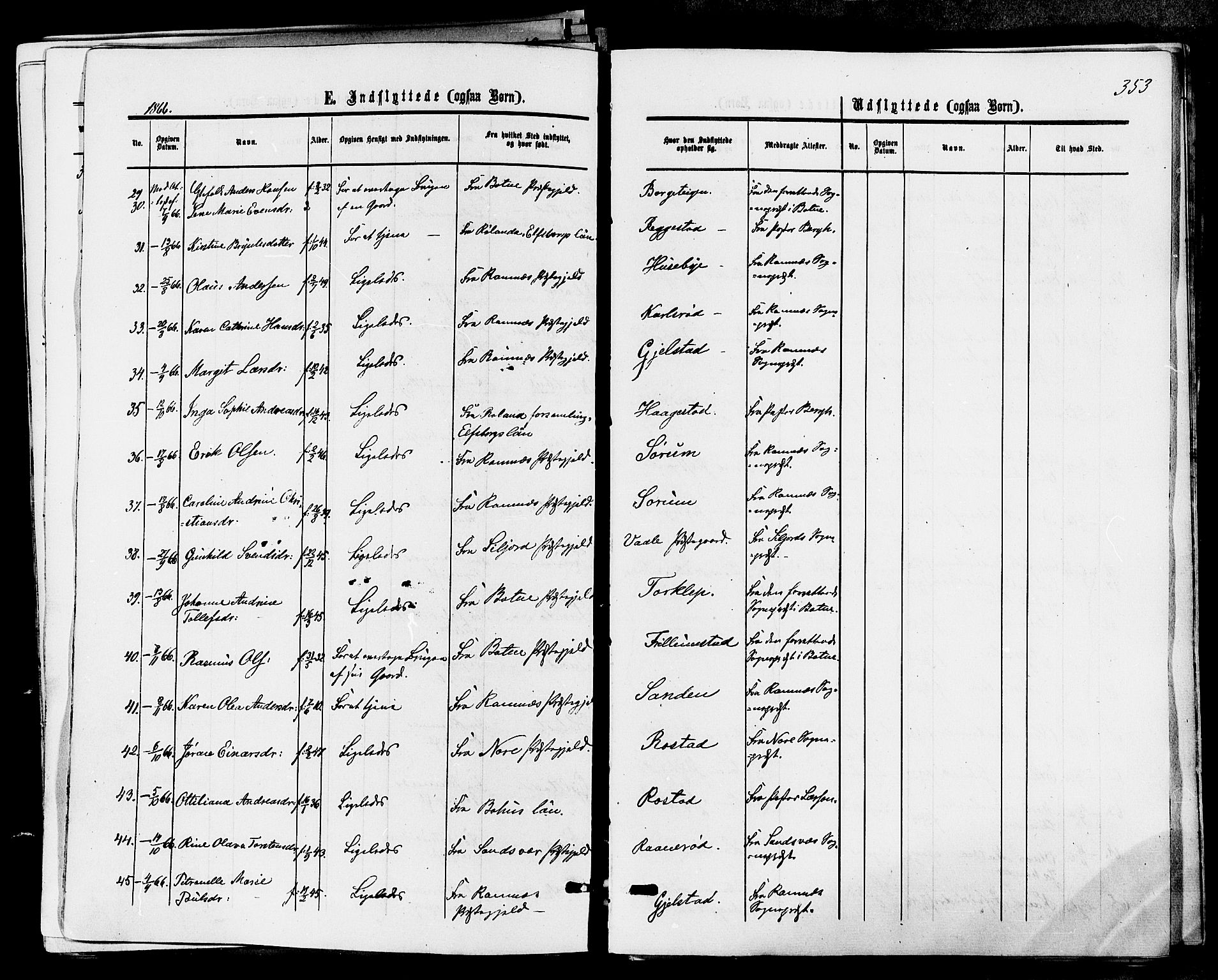 Våle kirkebøker, AV/SAKO-A-334/F/Fa/L0010: Ministerialbok nr. I 10, 1861-1877, s. 353