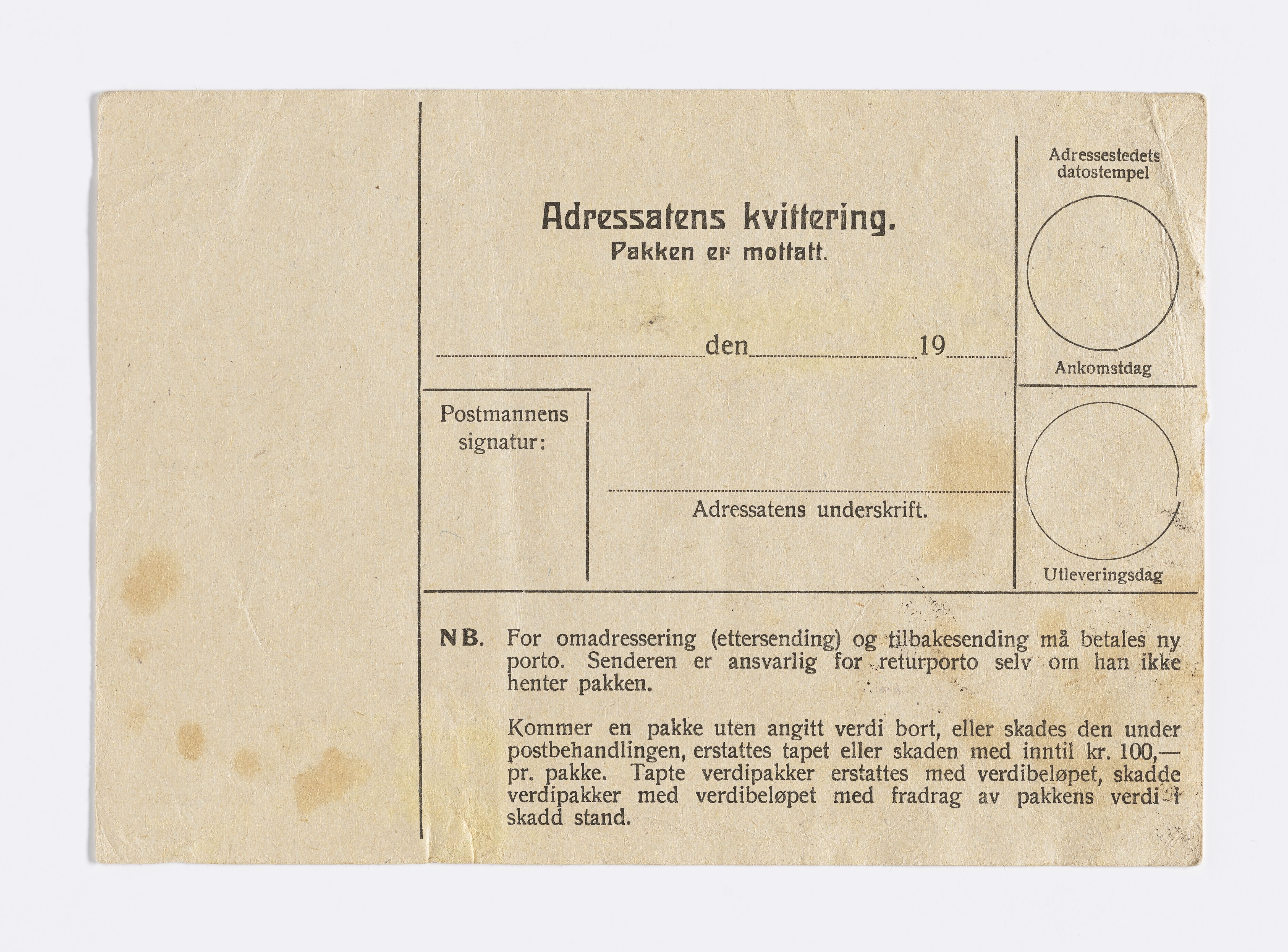 Arne og Randi Hognestad, AFM/GRI-1030/D/Da/L0001/0005: Brev og dokumenter / Følgebrev, 1944-1945