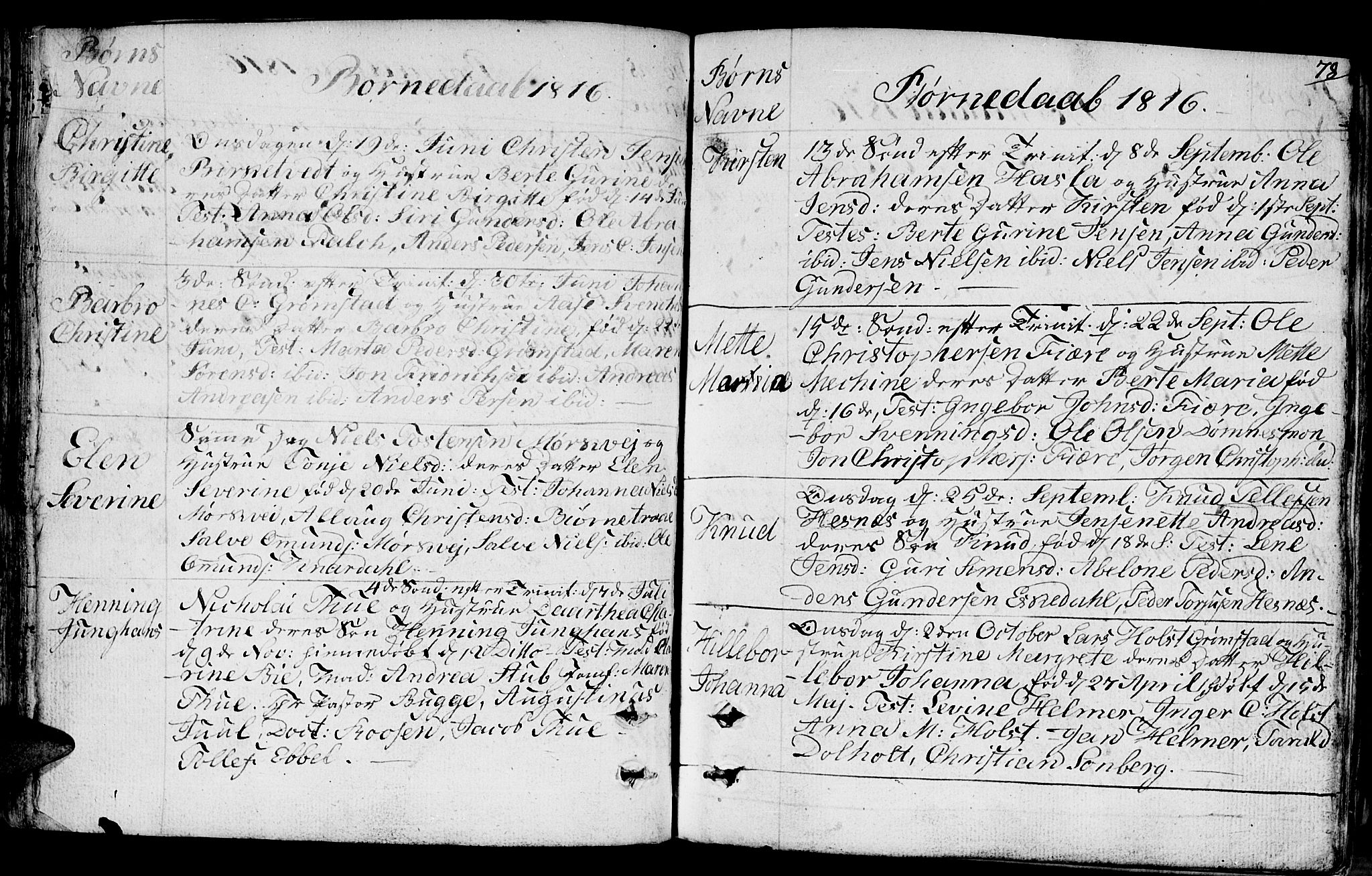 Fjære sokneprestkontor, AV/SAK-1111-0011/F/Fb/L0006: Klokkerbok nr. B 6, 1803-1817, s. 78