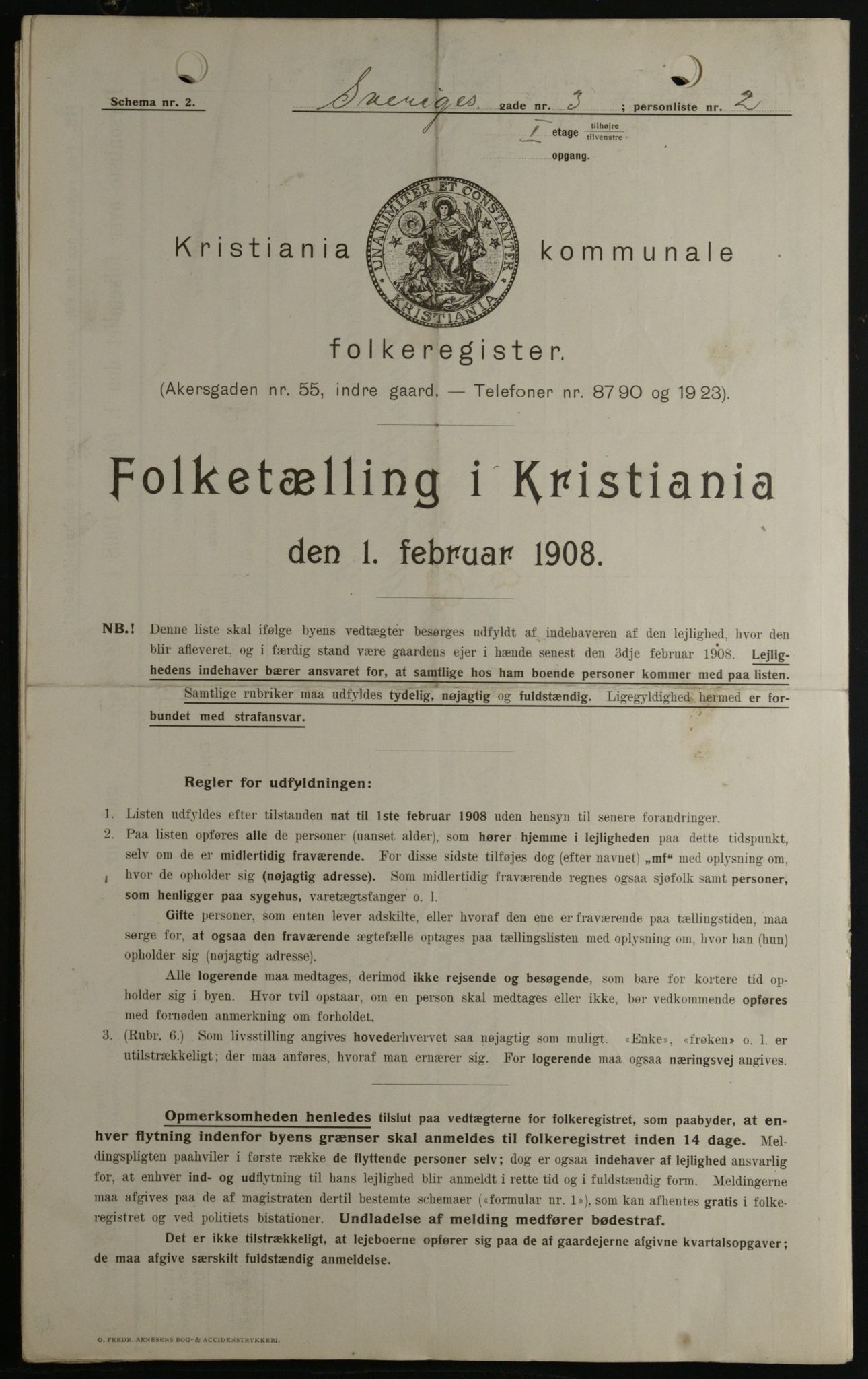 OBA, Kommunal folketelling 1.2.1908 for Kristiania kjøpstad, 1908, s. 95127