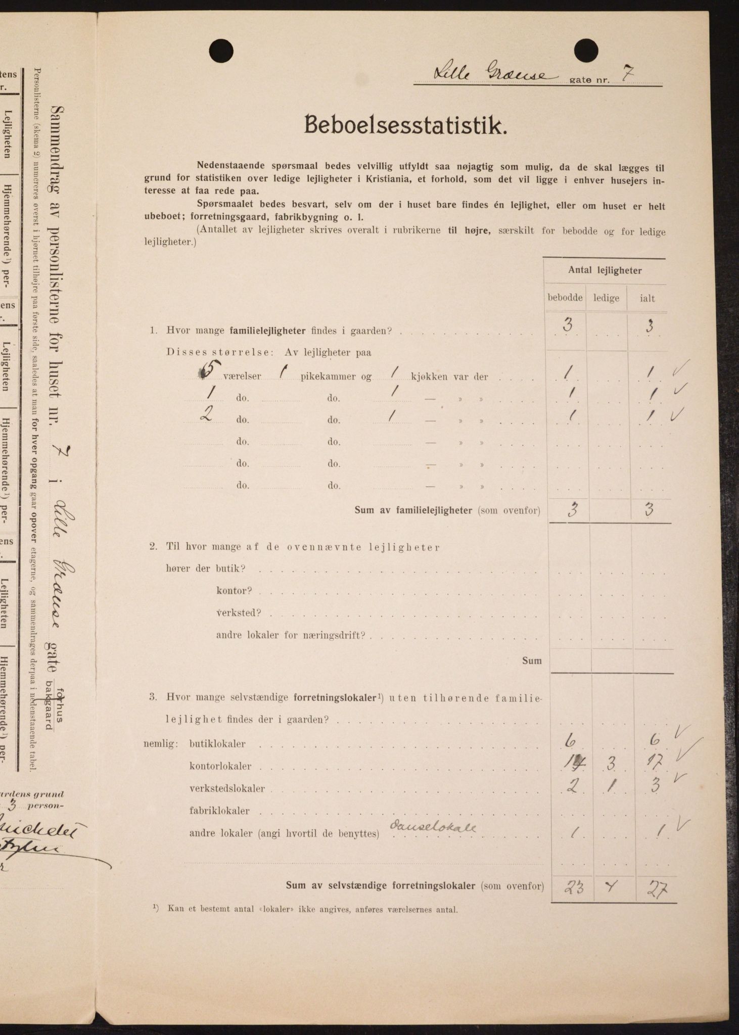 OBA, Kommunal folketelling 1.2.1909 for Kristiania kjøpstad, 1909, s. 52521