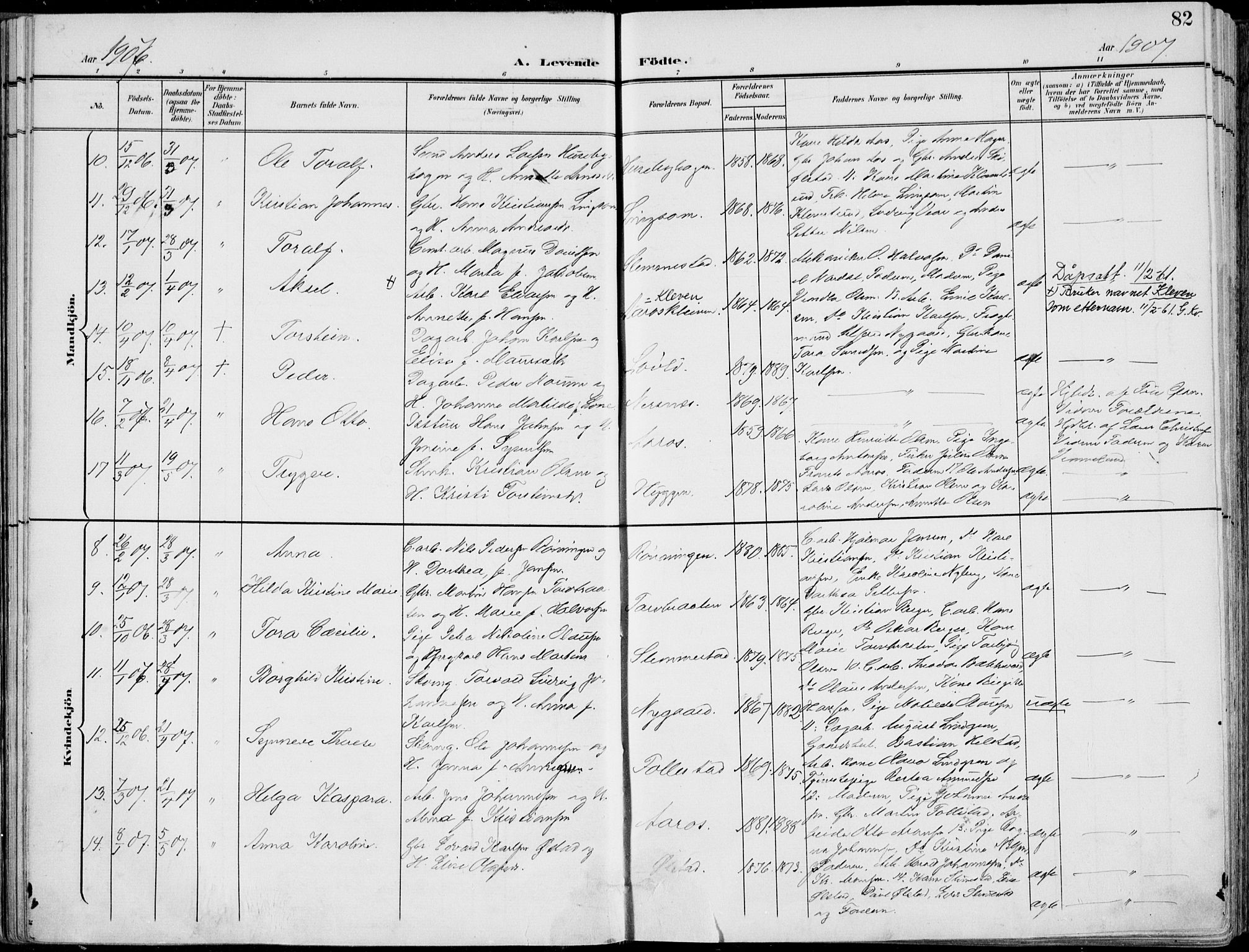 Røyken kirkebøker, AV/SAKO-A-241/F/Fa/L0009: Ministerialbok nr. 9, 1898-1911, s. 82