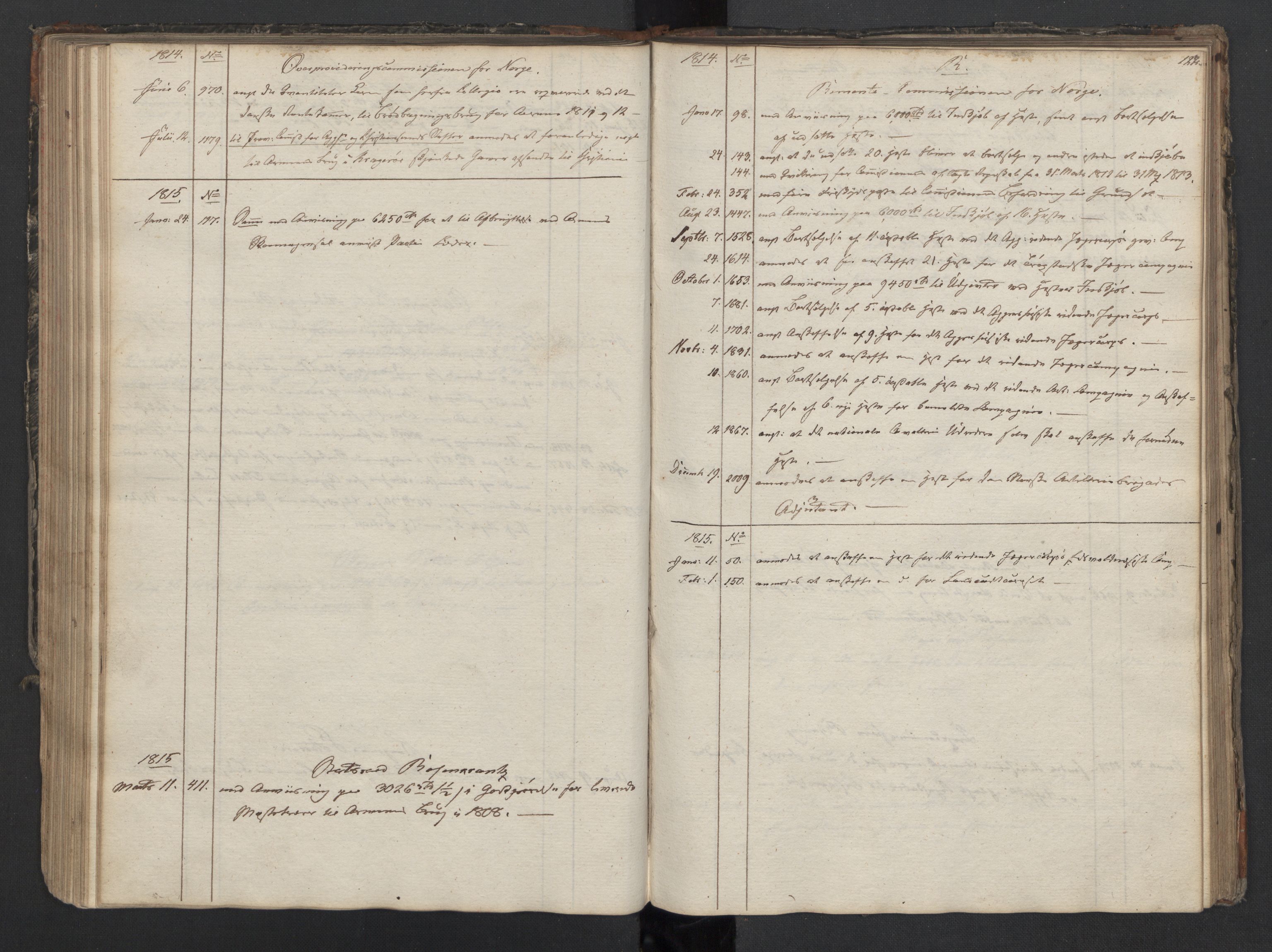 Generalitets- og kommissariatskollegiet, Det kongelige norske kommissariatskollegium, AV/RA-EA-5420/B/L0127b: Kommissariatskollegiets register over utgående brev, 1814-1815, s. 122