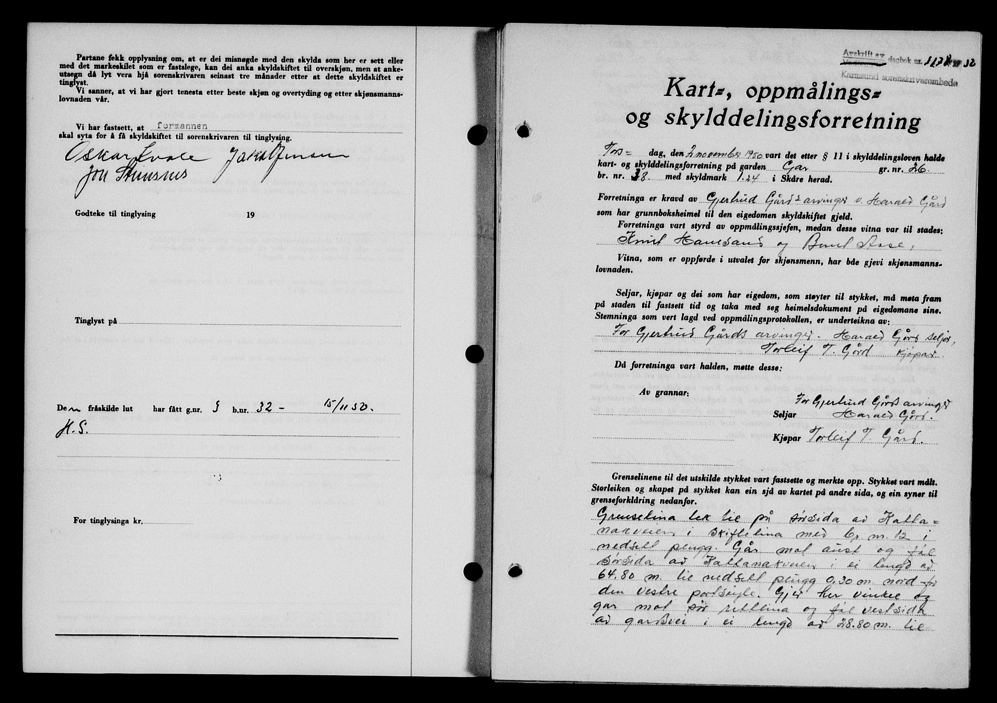 Karmsund sorenskriveri, SAST/A-100311/01/II/IIB/L0101: Pantebok nr. 81A, 1950-1951, Dagboknr: 3178/1950