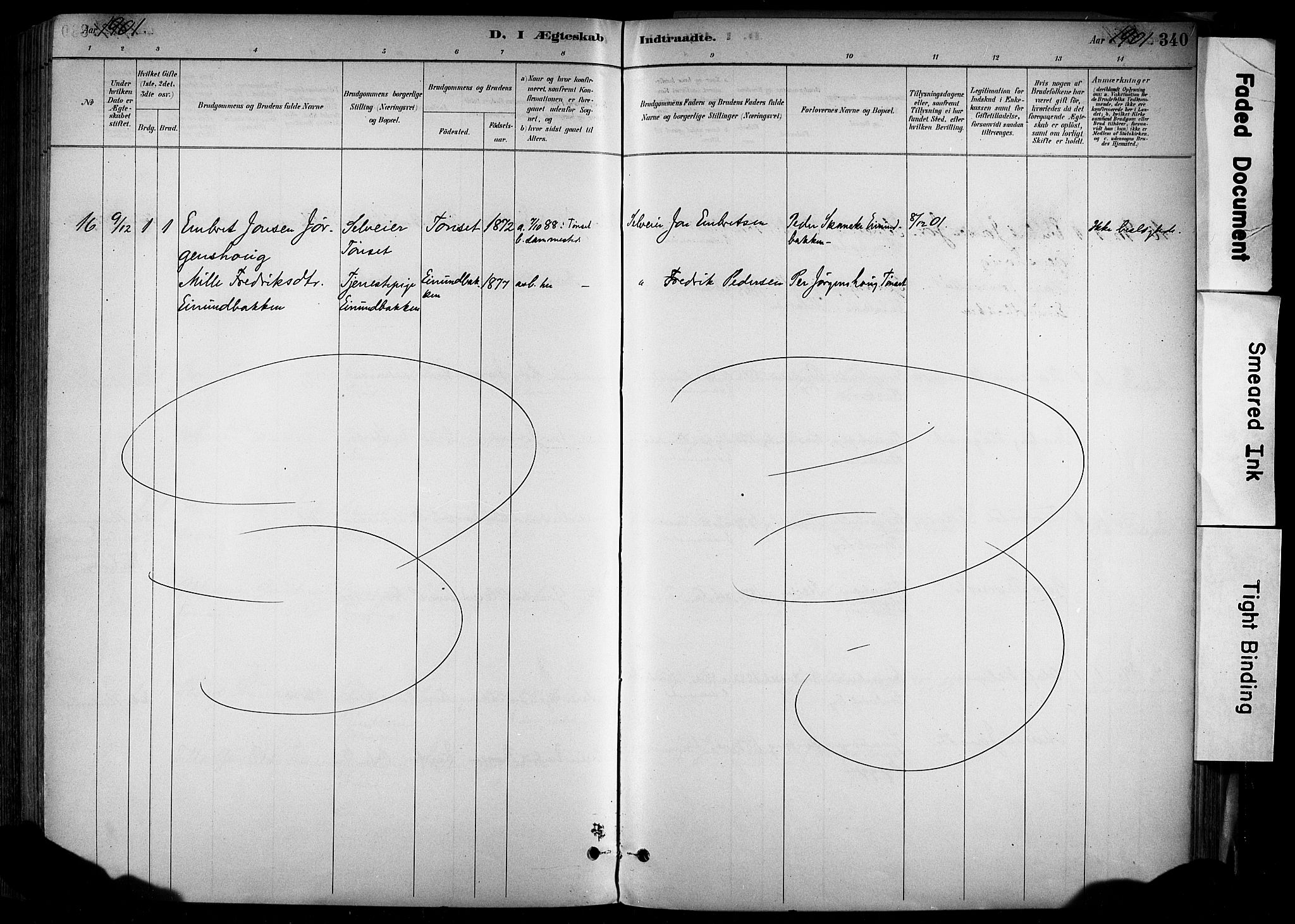 Alvdal prestekontor, SAH/PREST-060/H/Ha/Haa/L0002: Ministerialbok nr. 2, 1883-1906, s. 340