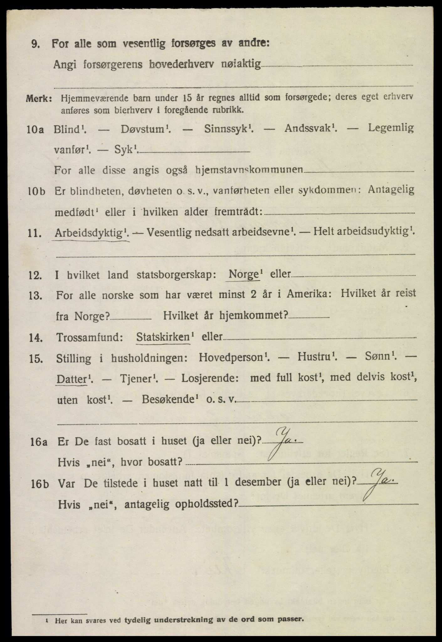 SAK, Folketelling 1920 for 1029 Sør-Audnedal herred, 1920, s. 2714