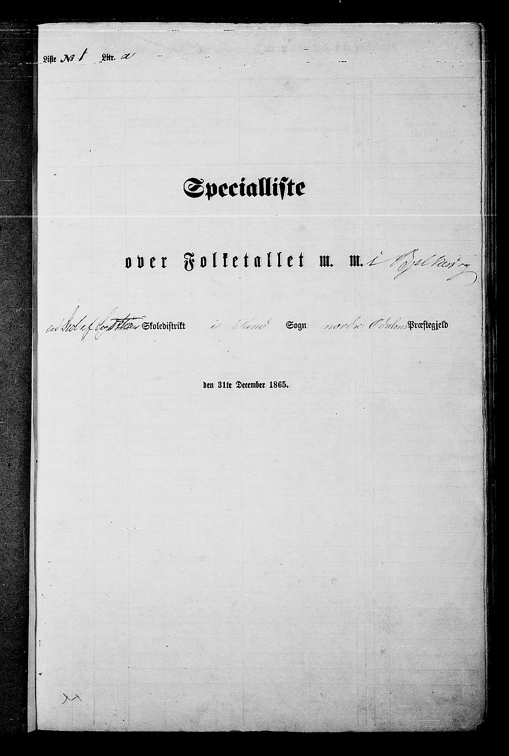 RA, Folketelling 1865 for 0418P Nord-Odal prestegjeld, 1865, s. 10