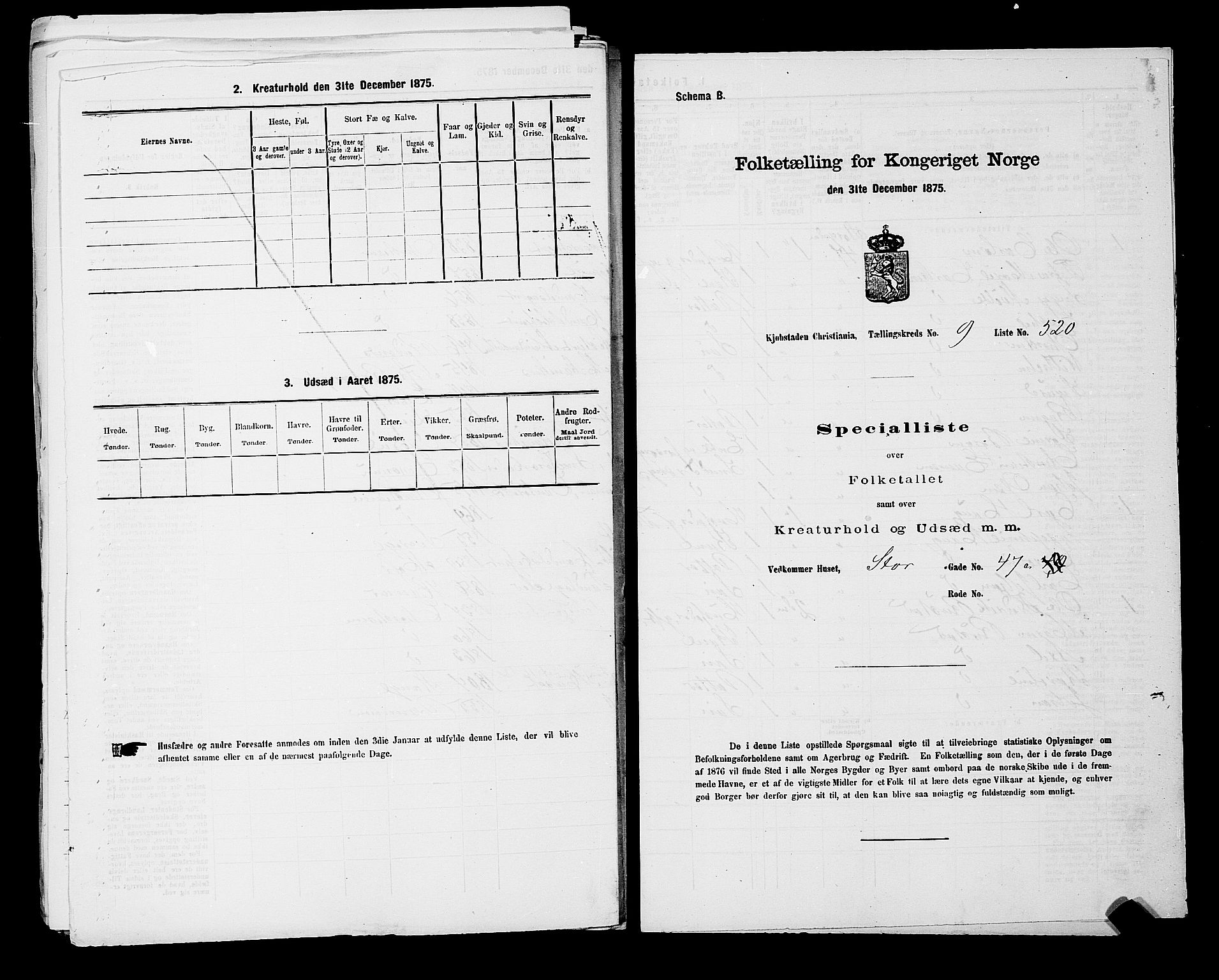 RA, Folketelling 1875 for 0301 Kristiania kjøpstad, 1875, s. 1603