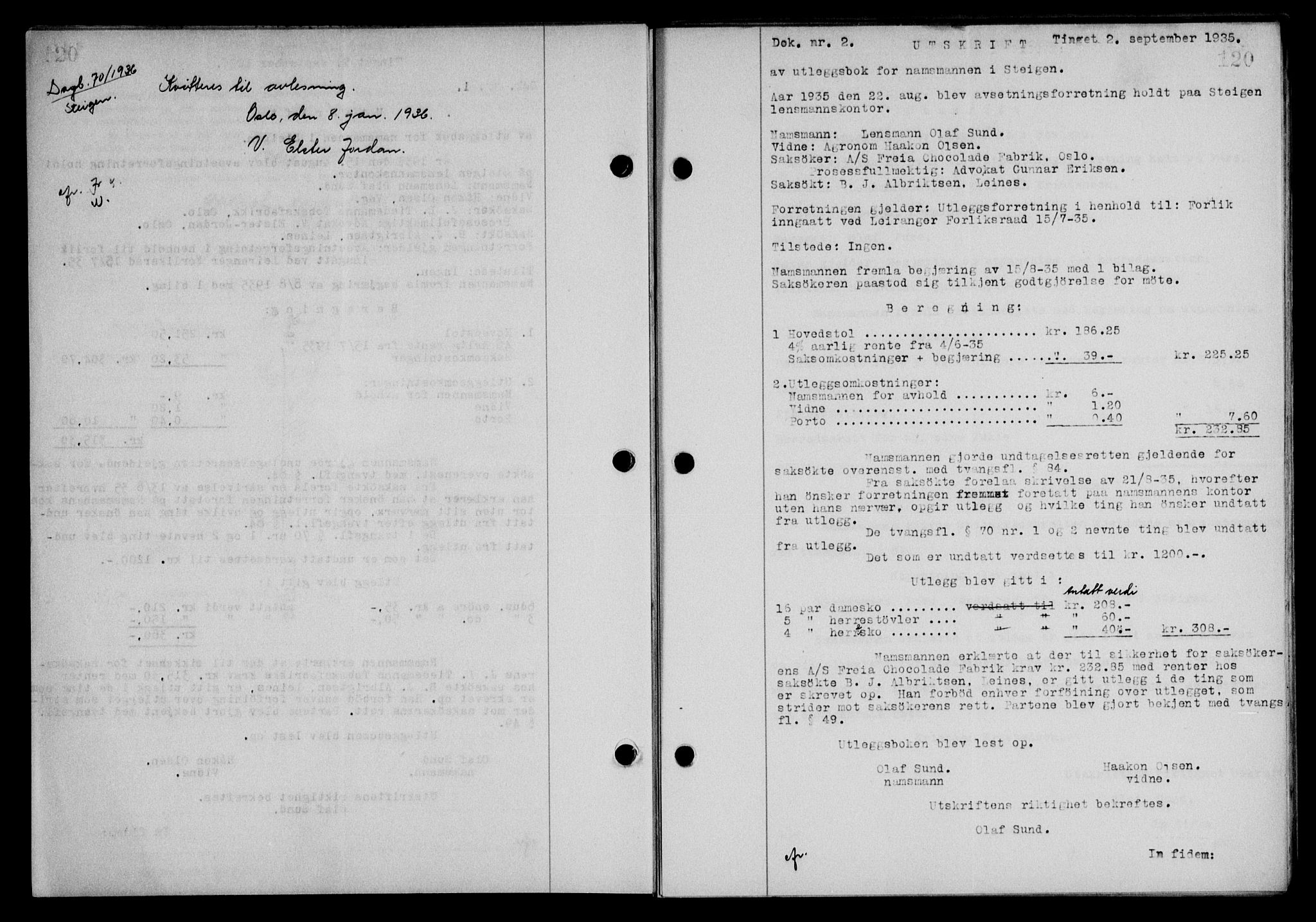 Steigen og Ofoten sorenskriveri, SAT/A-0030/1/2/2C/L0026: Pantebok nr. 30, 1935-1936, Tingl.dato: 02.09.1935