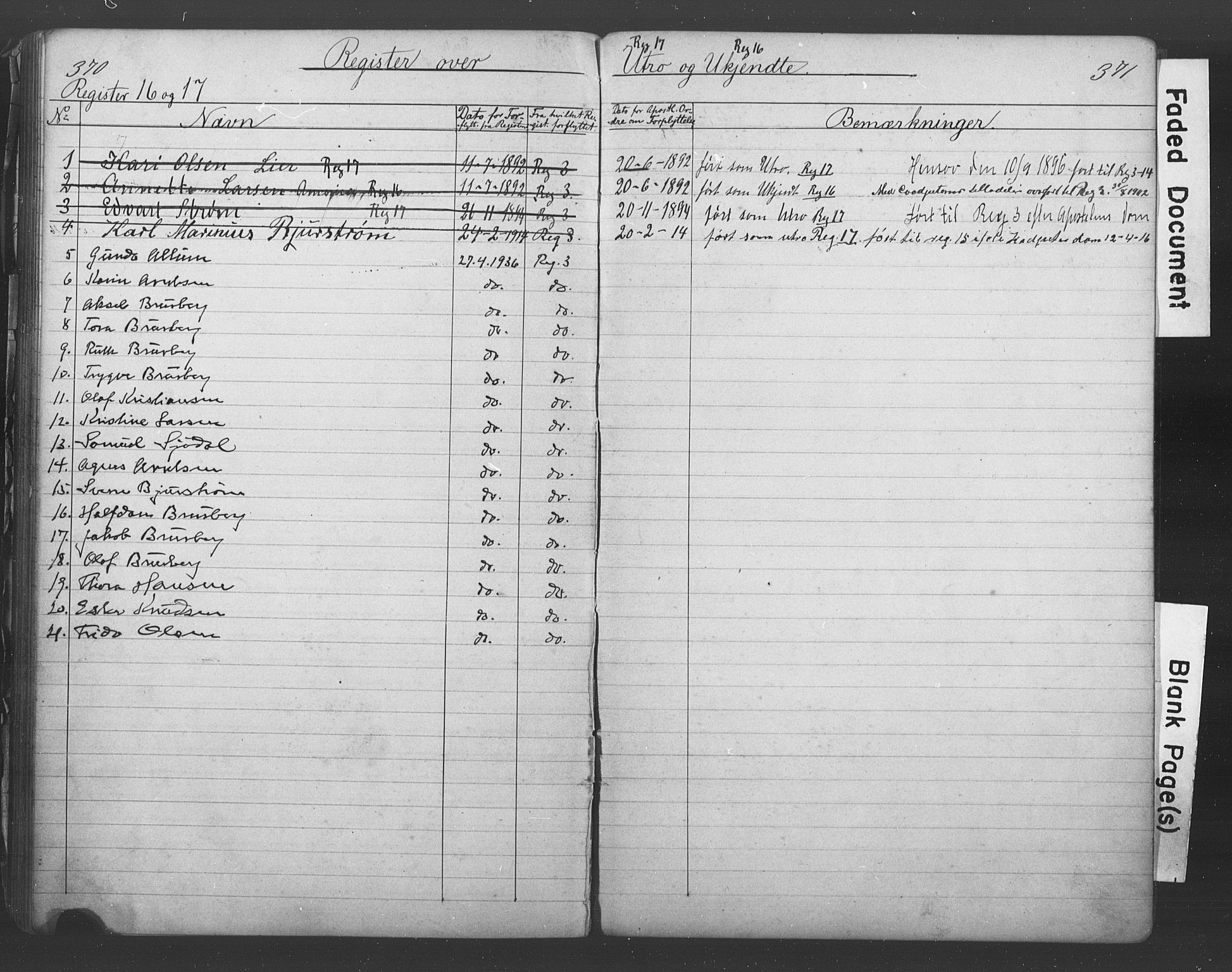 Den katolsk-apostoliske menighet i Drammen, AV/SAKO-P-949/H/Ha/L0001: Dissenterprotokoll nr. 1, 1877-1899, s. 370-371