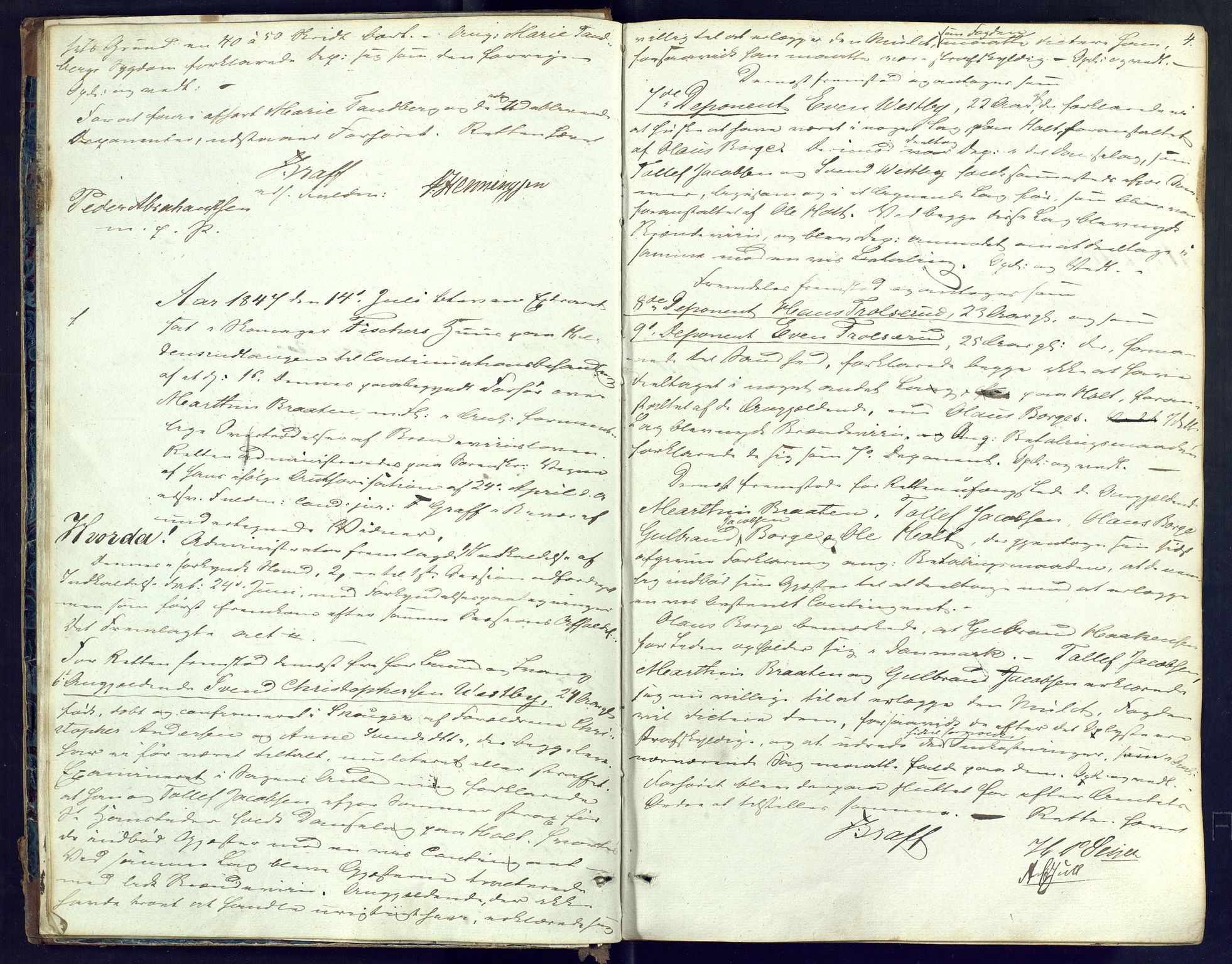 Nordre Jarlsberg sorenskriveri, AV/SAKO-A-80/F/Fb/Fba/L0009: Ekstrarettsprotokoll, 1847-1850, s. 4
