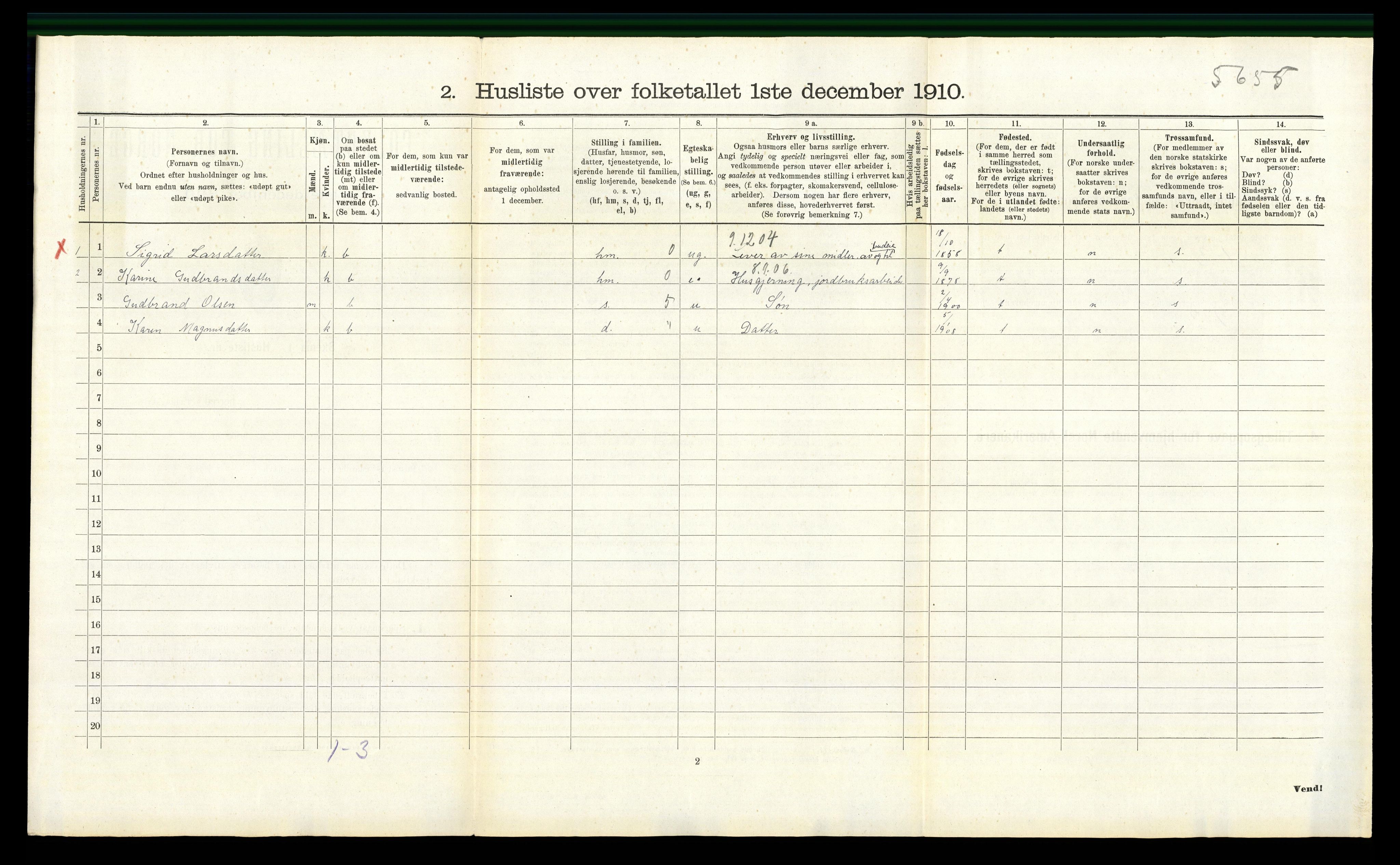 RA, Folketelling 1910 for 0614 Ådal herred, 1910, s. 612