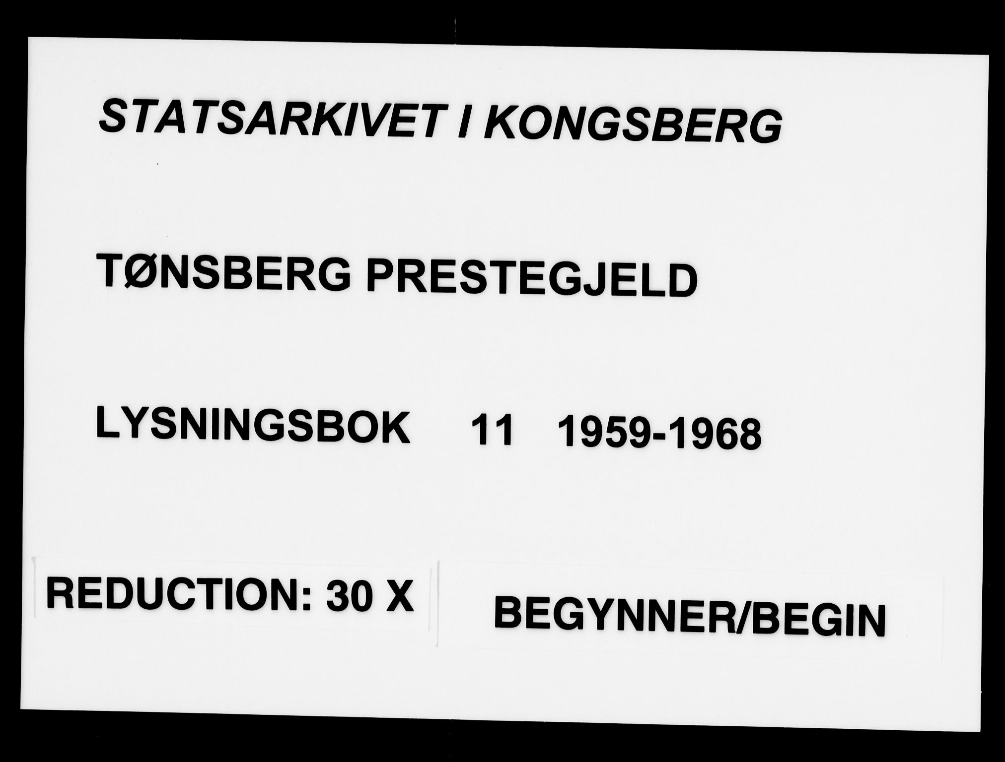 Tønsberg kirkebøker, SAKO/A-330/H/Ha/L0011: Lysningsprotokoll nr. 11, 1959-1968