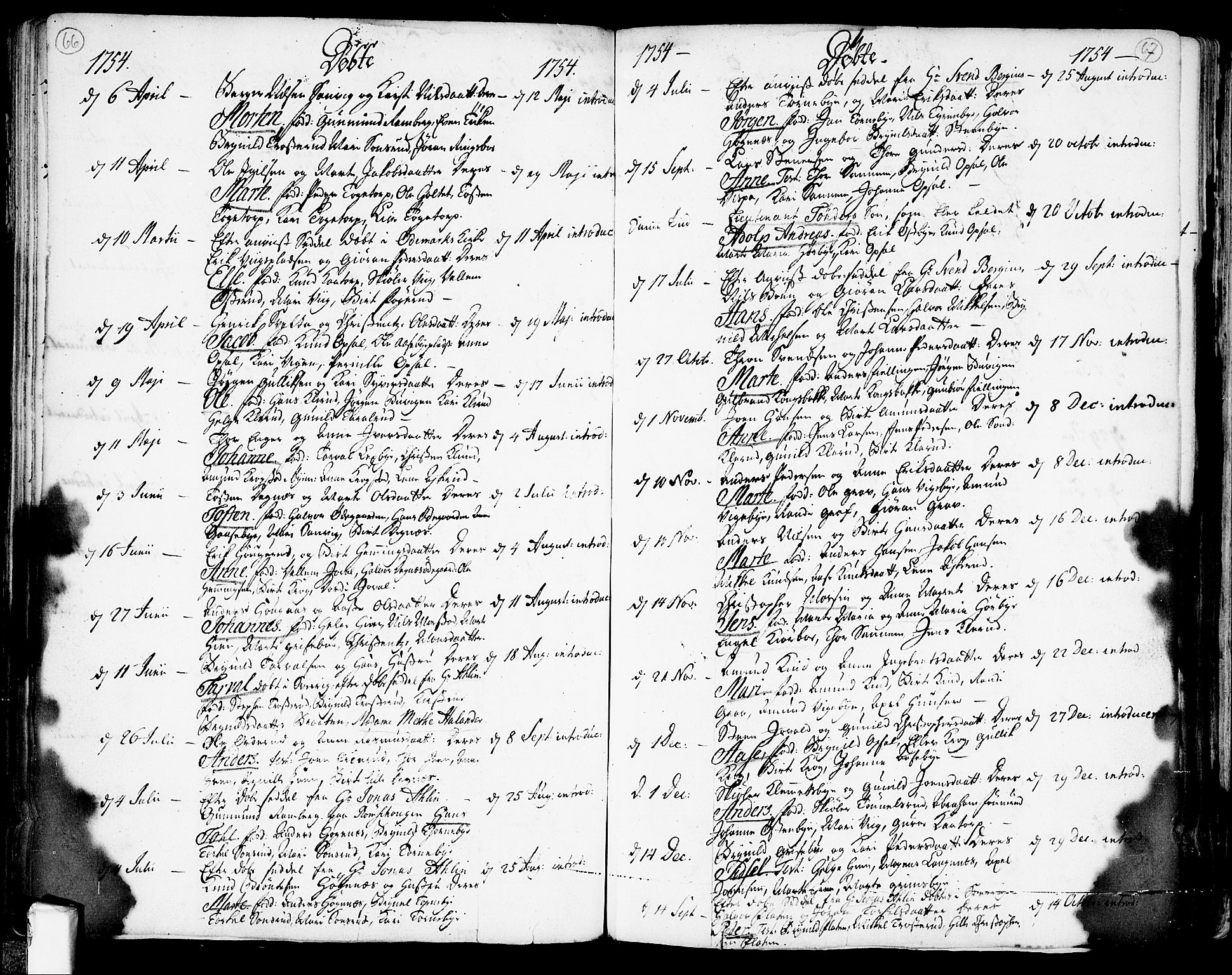 Rødenes prestekontor Kirkebøker, AV/SAO-A-2005/F/Fa/L0002: Ministerialbok nr. I 2, 1733-1776, s. 66-67