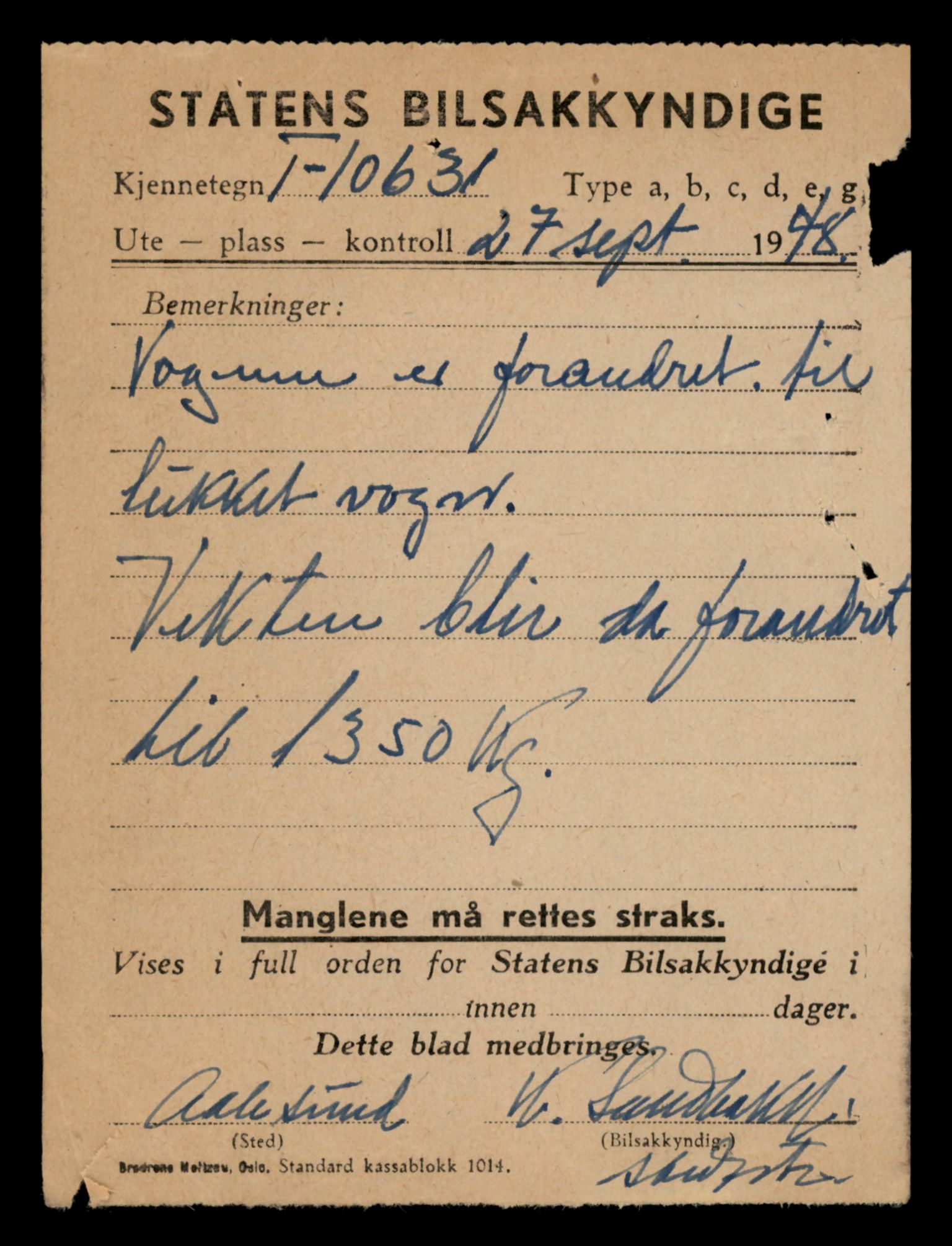 Møre og Romsdal vegkontor - Ålesund trafikkstasjon, AV/SAT-A-4099/F/Fe/L0012: Registreringskort for kjøretøy T 1290 - T 1450, 1927-1998, s. 2086