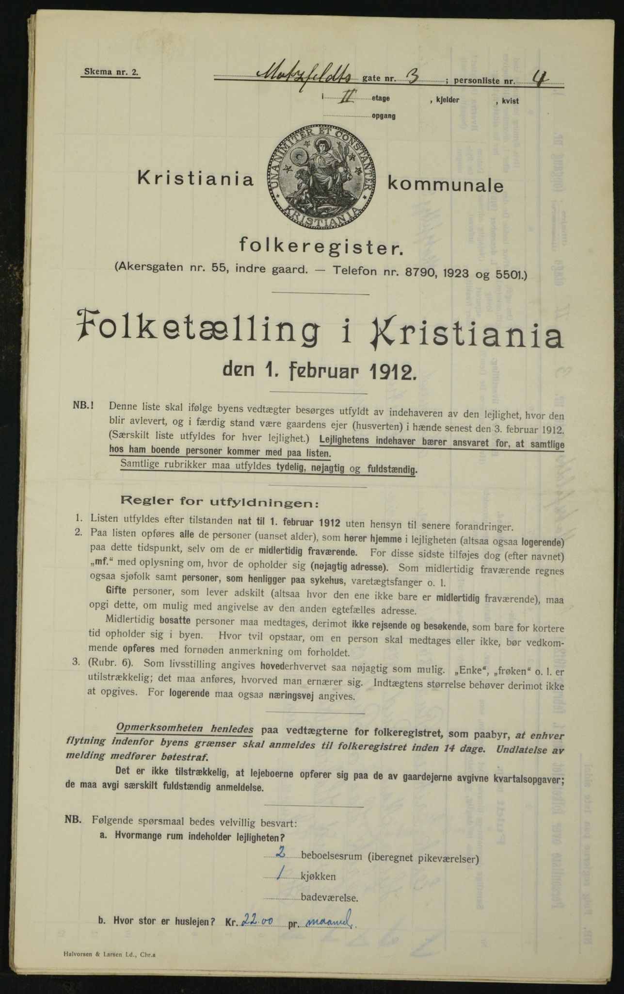 OBA, Kommunal folketelling 1.2.1912 for Kristiania, 1912, s. 66413