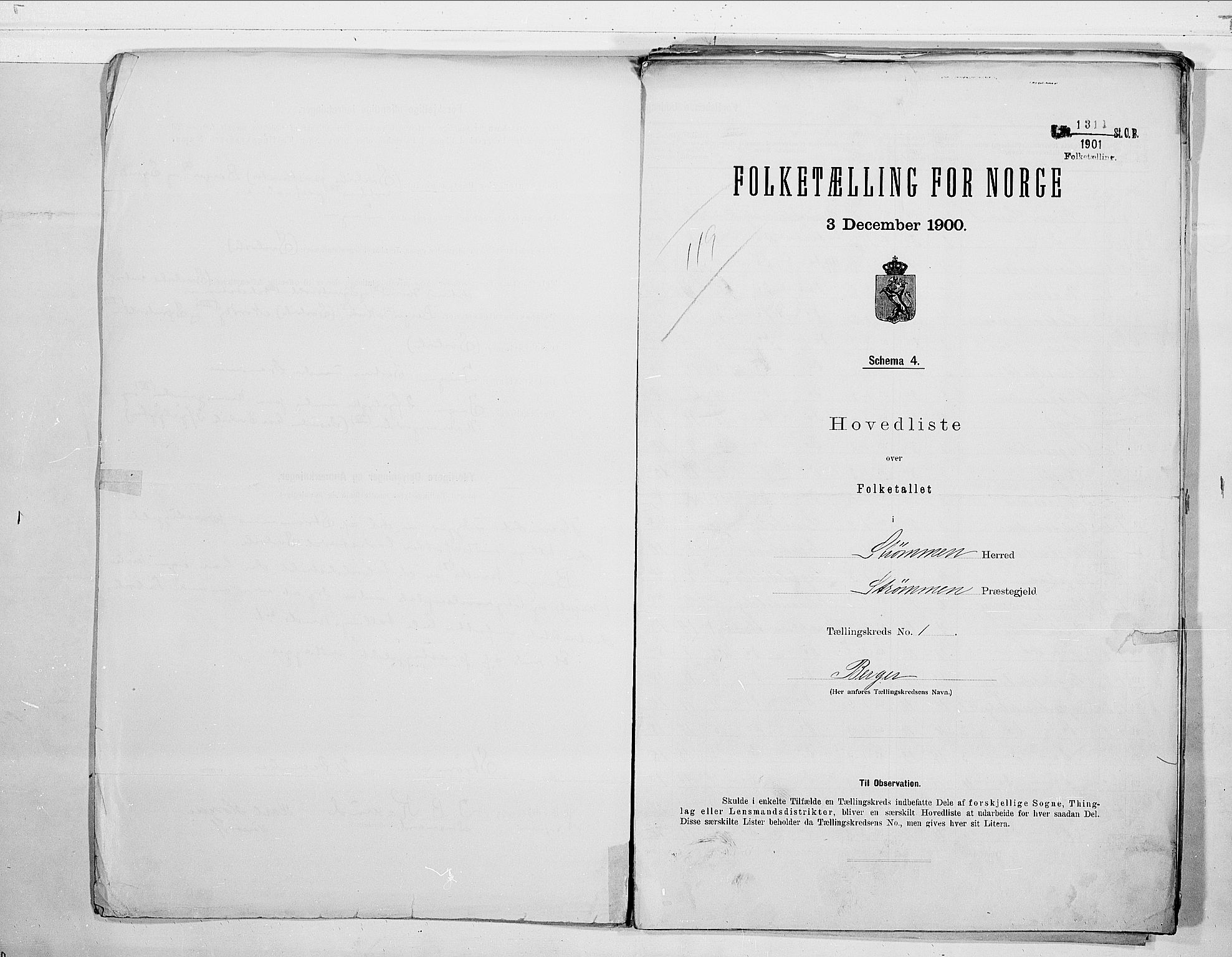 RA, Folketelling 1900 for 0711 Strømm herred, 1900, s. 4