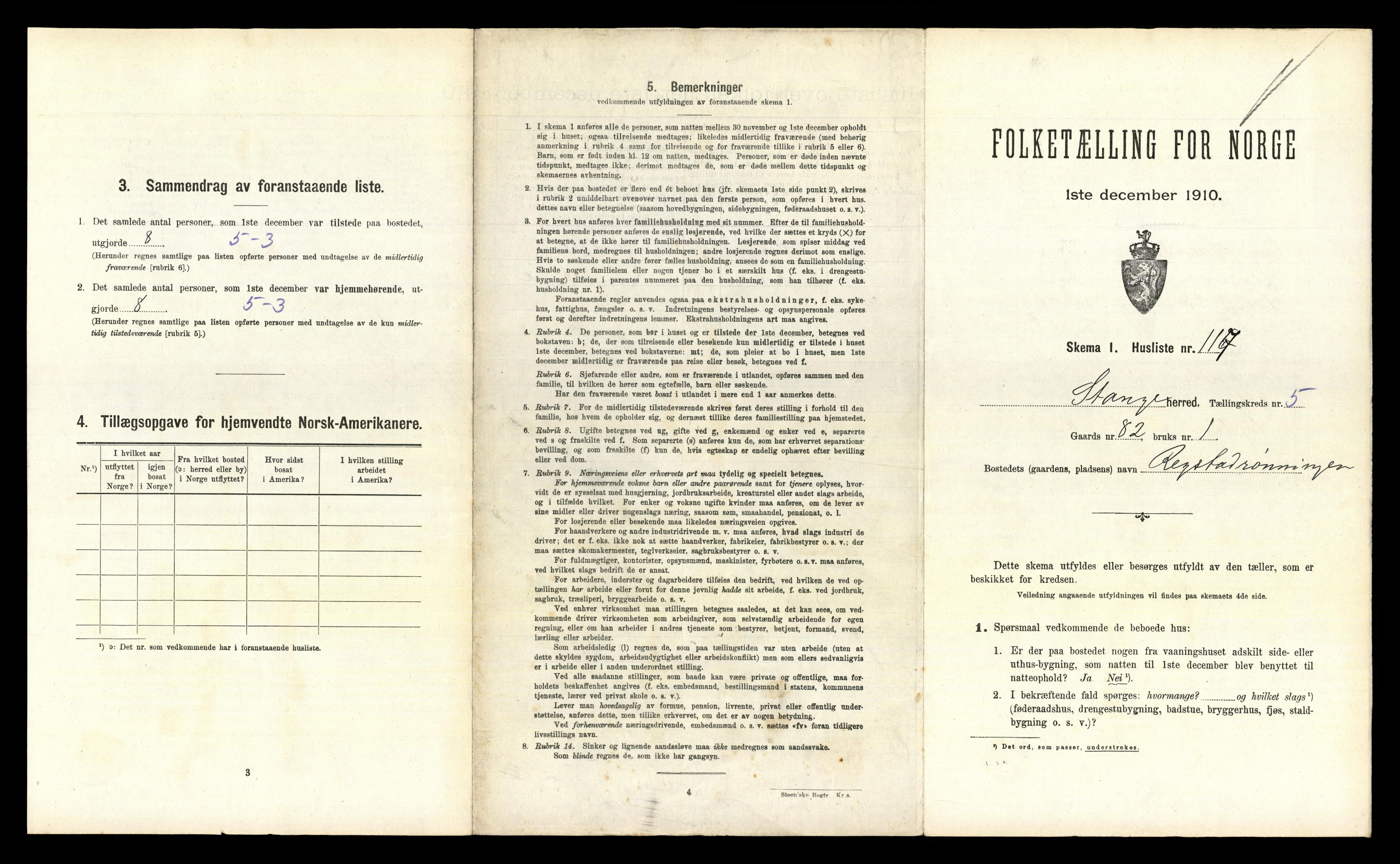 RA, Folketelling 1910 for 0417 Stange herred, 1910, s. 1182