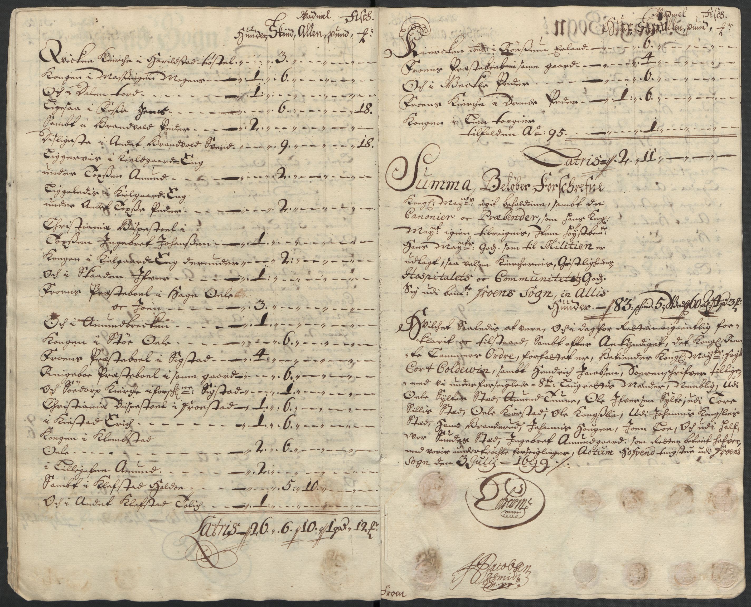 Rentekammeret inntil 1814, Reviderte regnskaper, Fogderegnskap, AV/RA-EA-4092/R17/L1172: Fogderegnskap Gudbrandsdal, 1699, s. 231