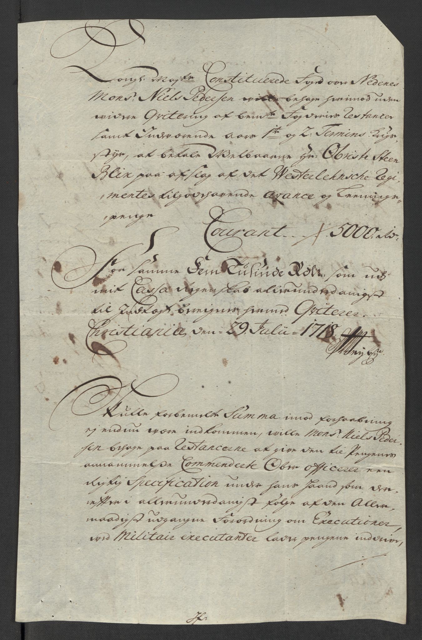 Rentekammeret inntil 1814, Reviderte regnskaper, Fogderegnskap, AV/RA-EA-4092/R39/L2327: Fogderegnskap Nedenes, 1718, s. 266