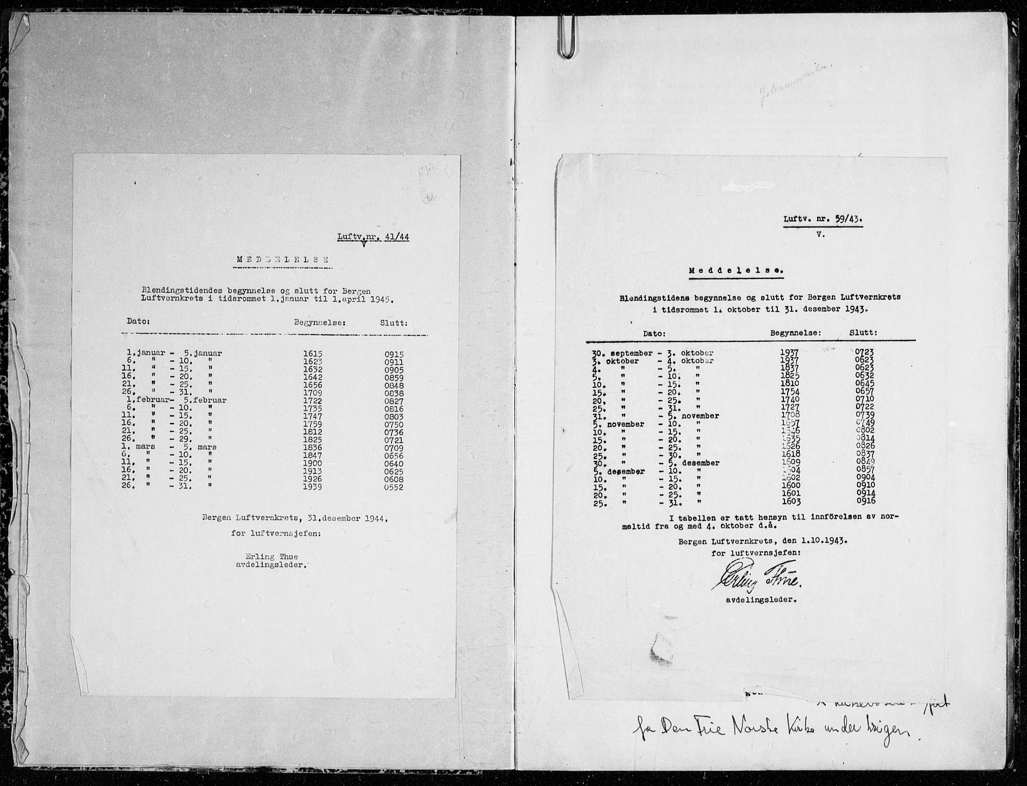 Johanneskirken sokneprestembete, AV/SAB-A-76001/H/Haa: Ministerialbok nr. H 1, 1942-1945
