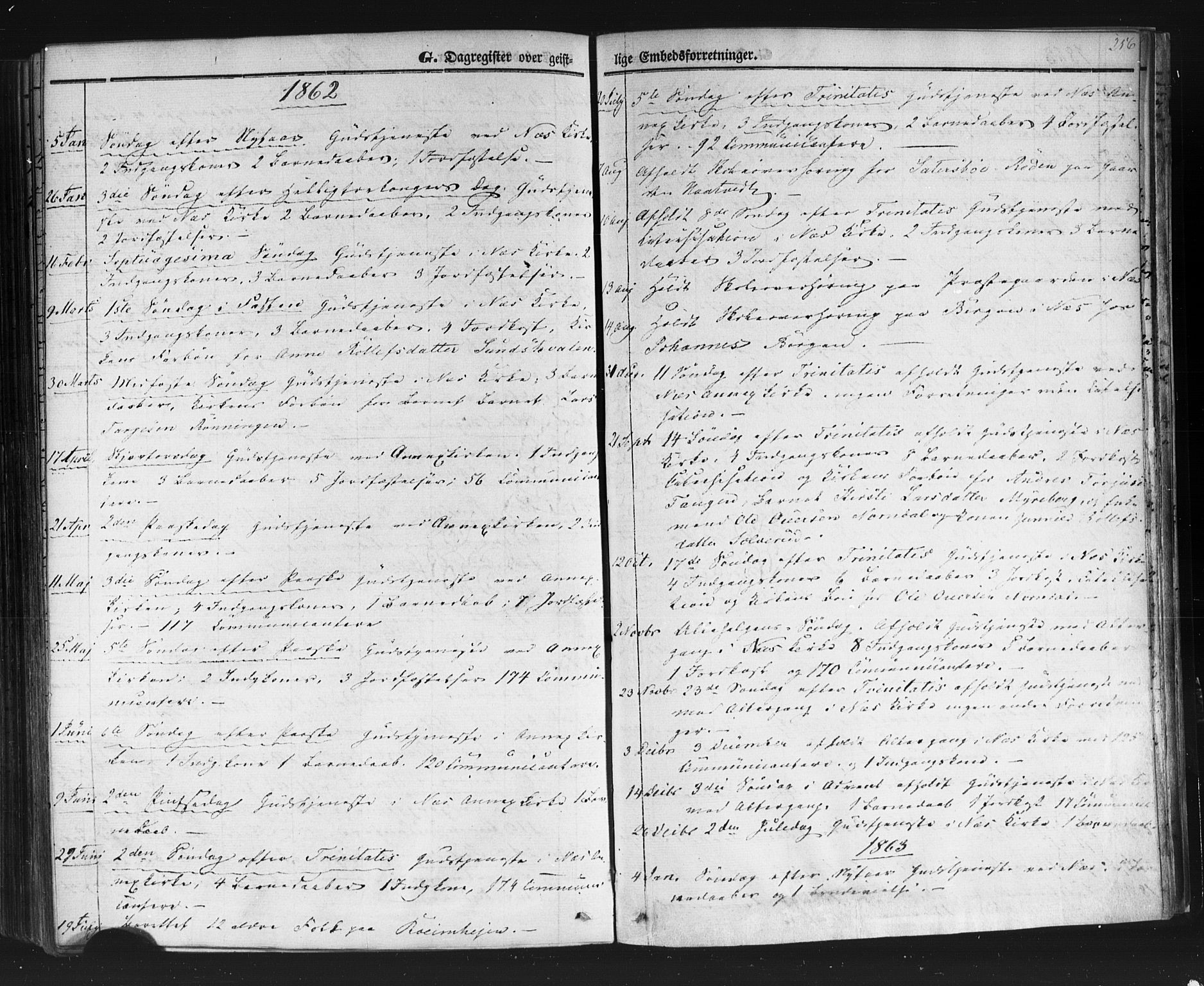 Sauherad kirkebøker, AV/SAKO-A-298/F/Fb/L0001: Ministerialbok nr. II 1, 1851-1877, s. 256