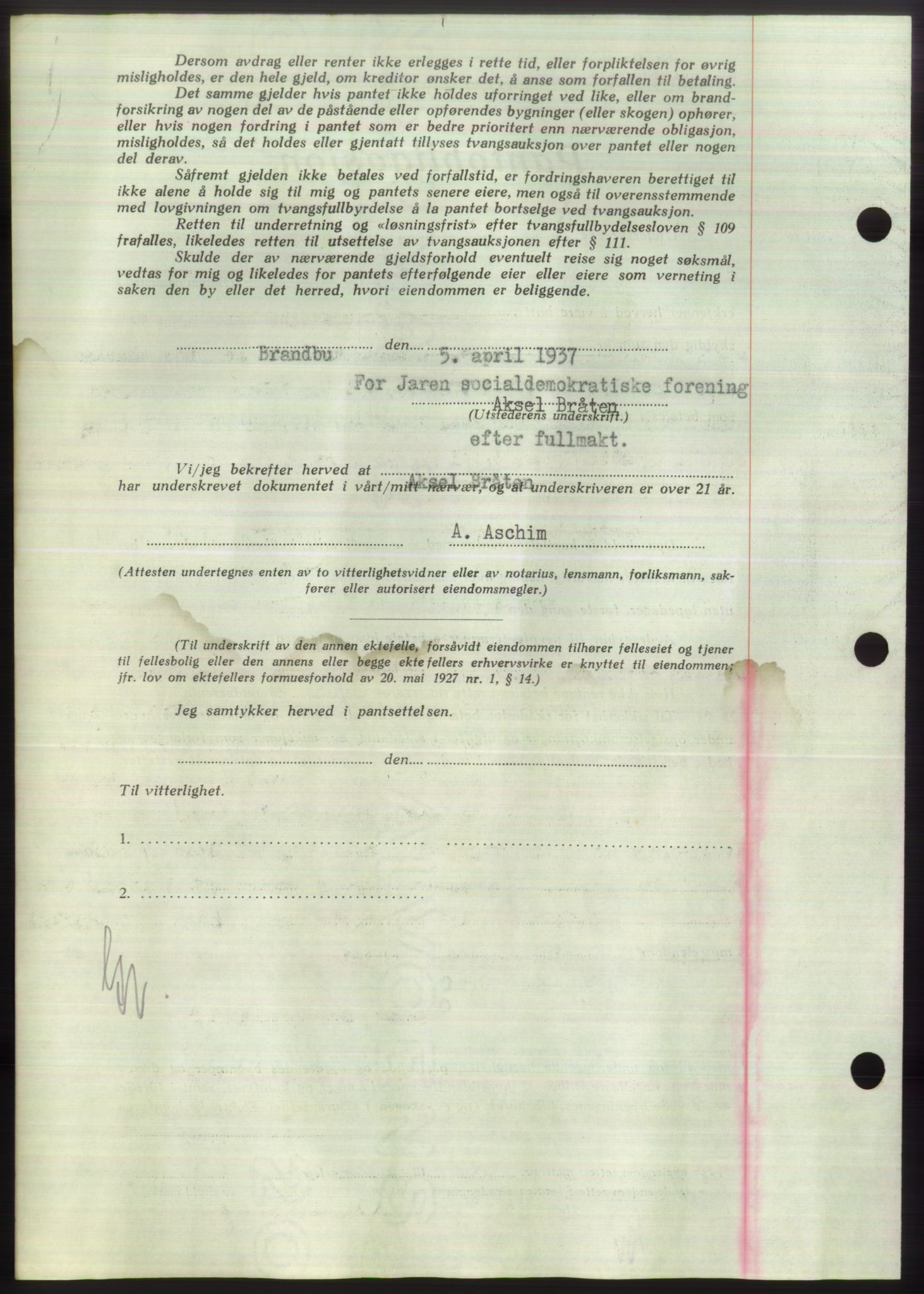 Hadeland og Land tingrett, AV/SAH-TING-010/H/Hb/Hbc/L0002: Pantebok nr. B2, 1936-1937, Dagboknr: 692/1937