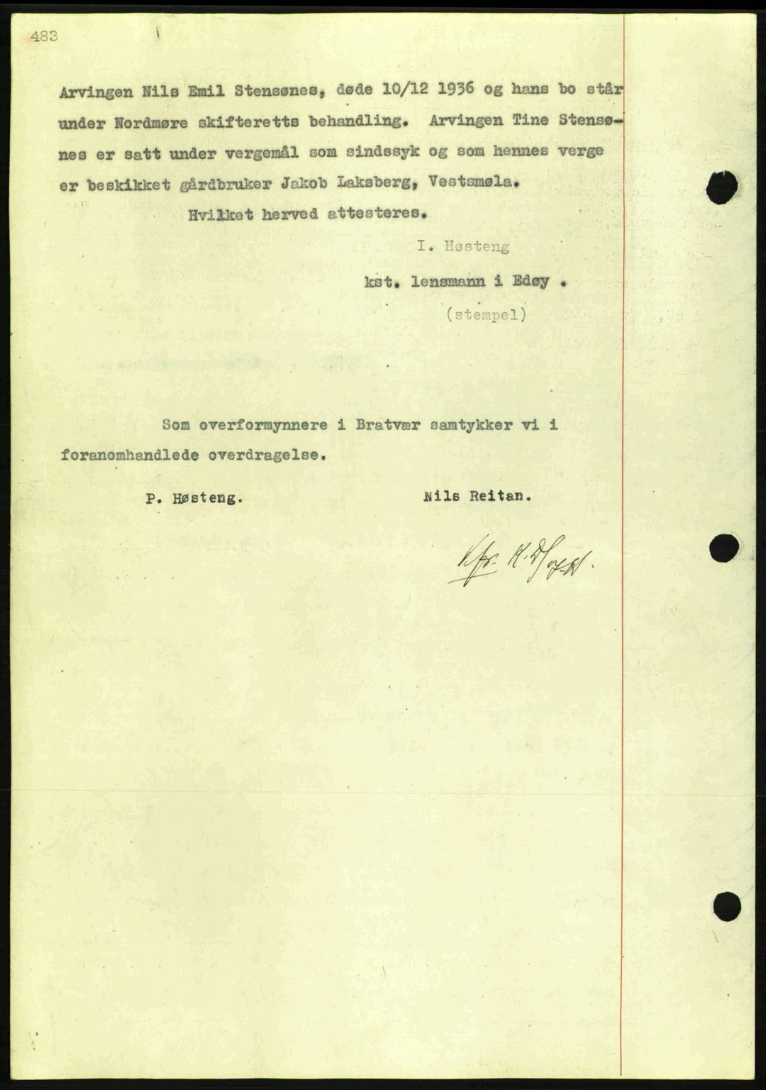 Nordmøre sorenskriveri, SAT/A-4132/1/2/2Ca: Pantebok nr. A82, 1937-1938, Dagboknr: 2642/1937